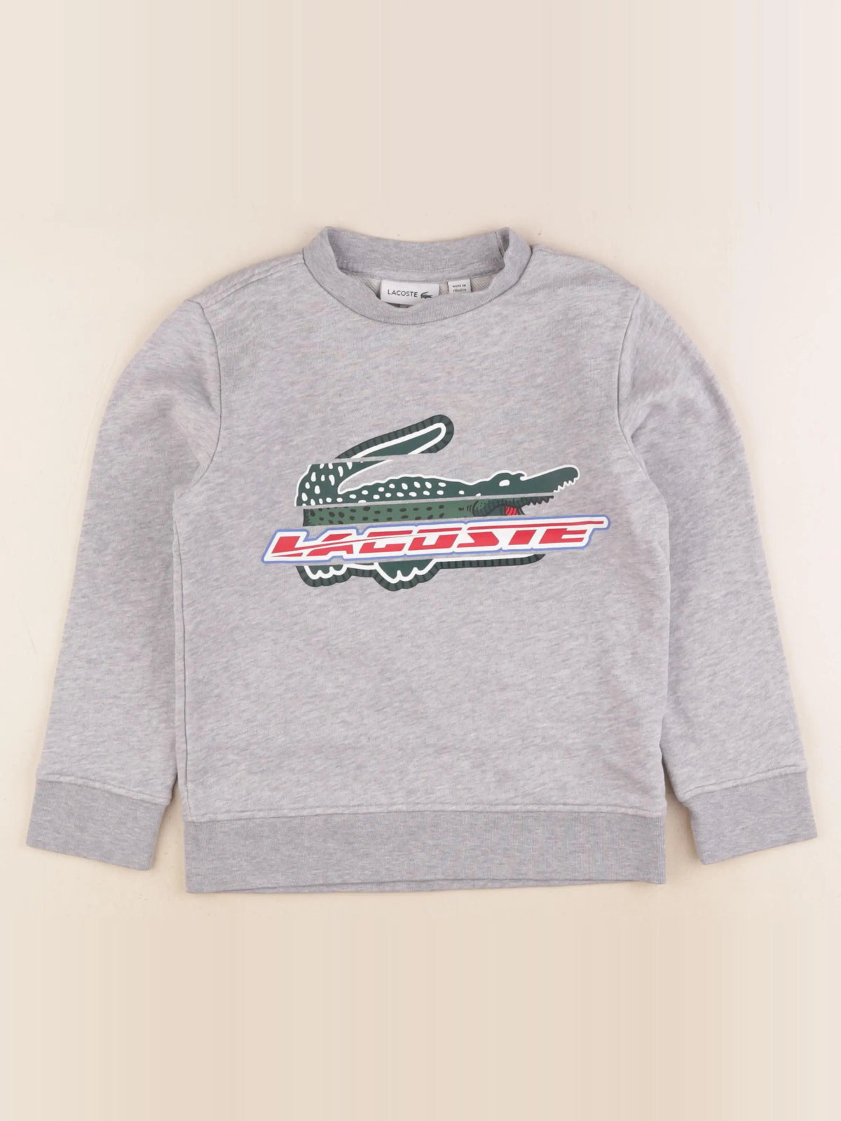 Lacoste - sweat gris - 6 ans