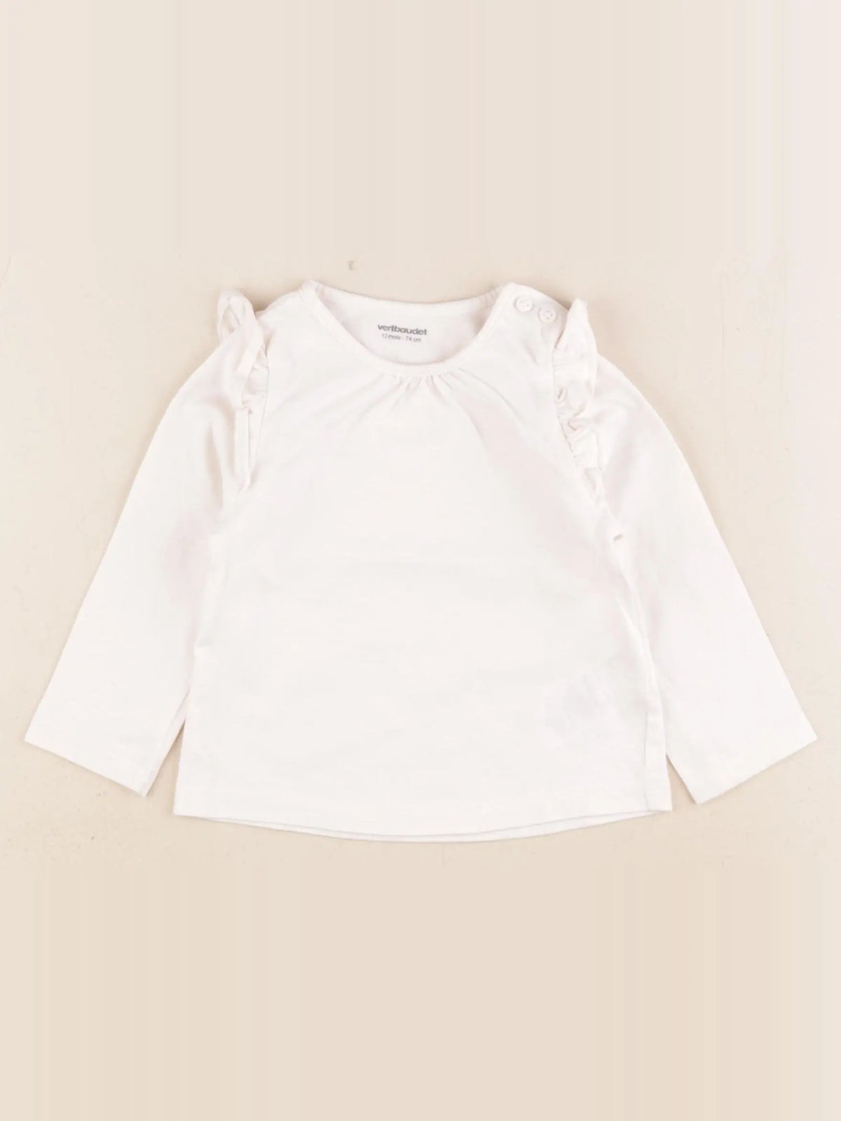 Vertbaudet - tee-shirt blanc - 12 mois