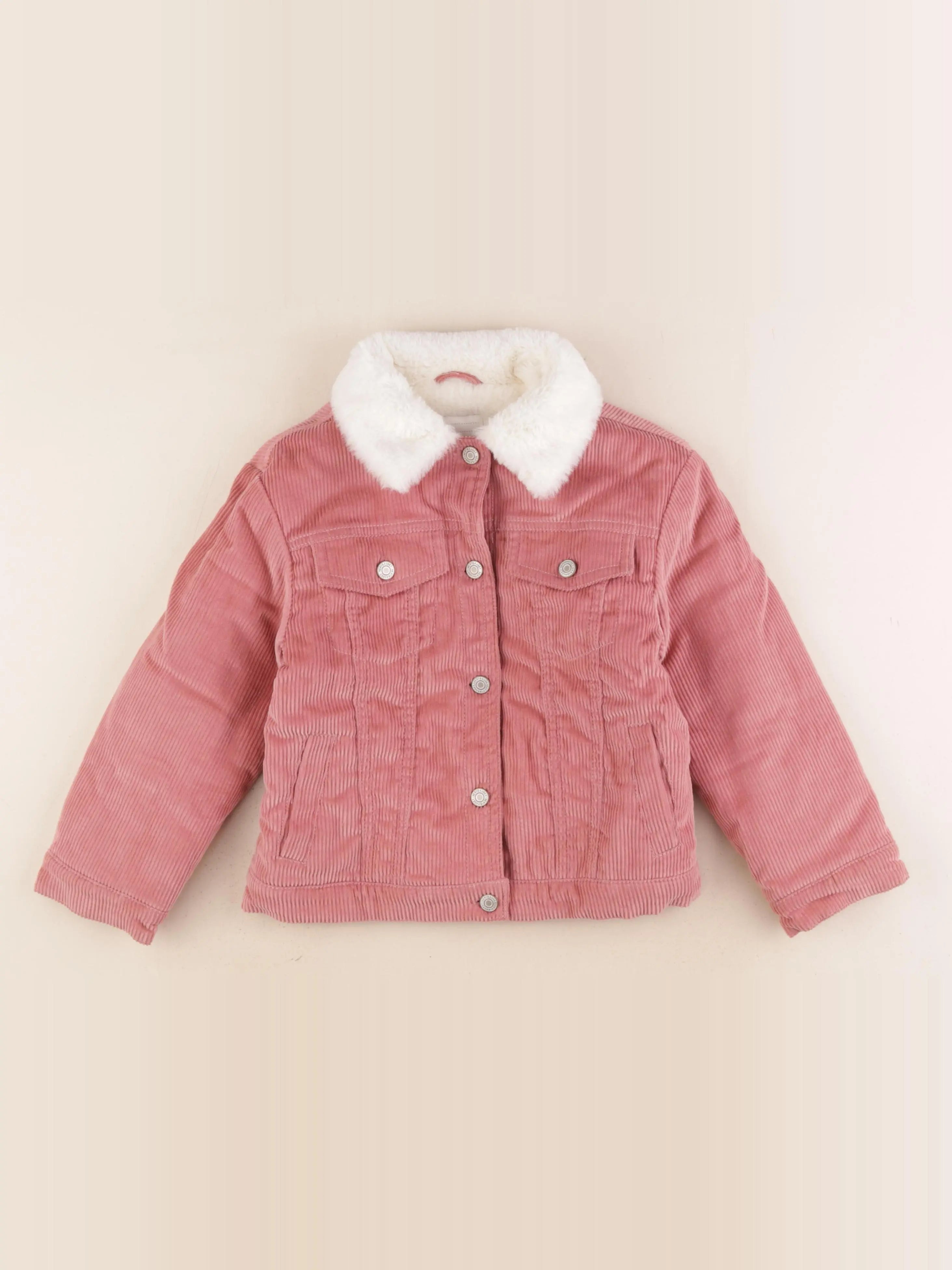 Vertbaudet - veste doublé rose - 7 ans