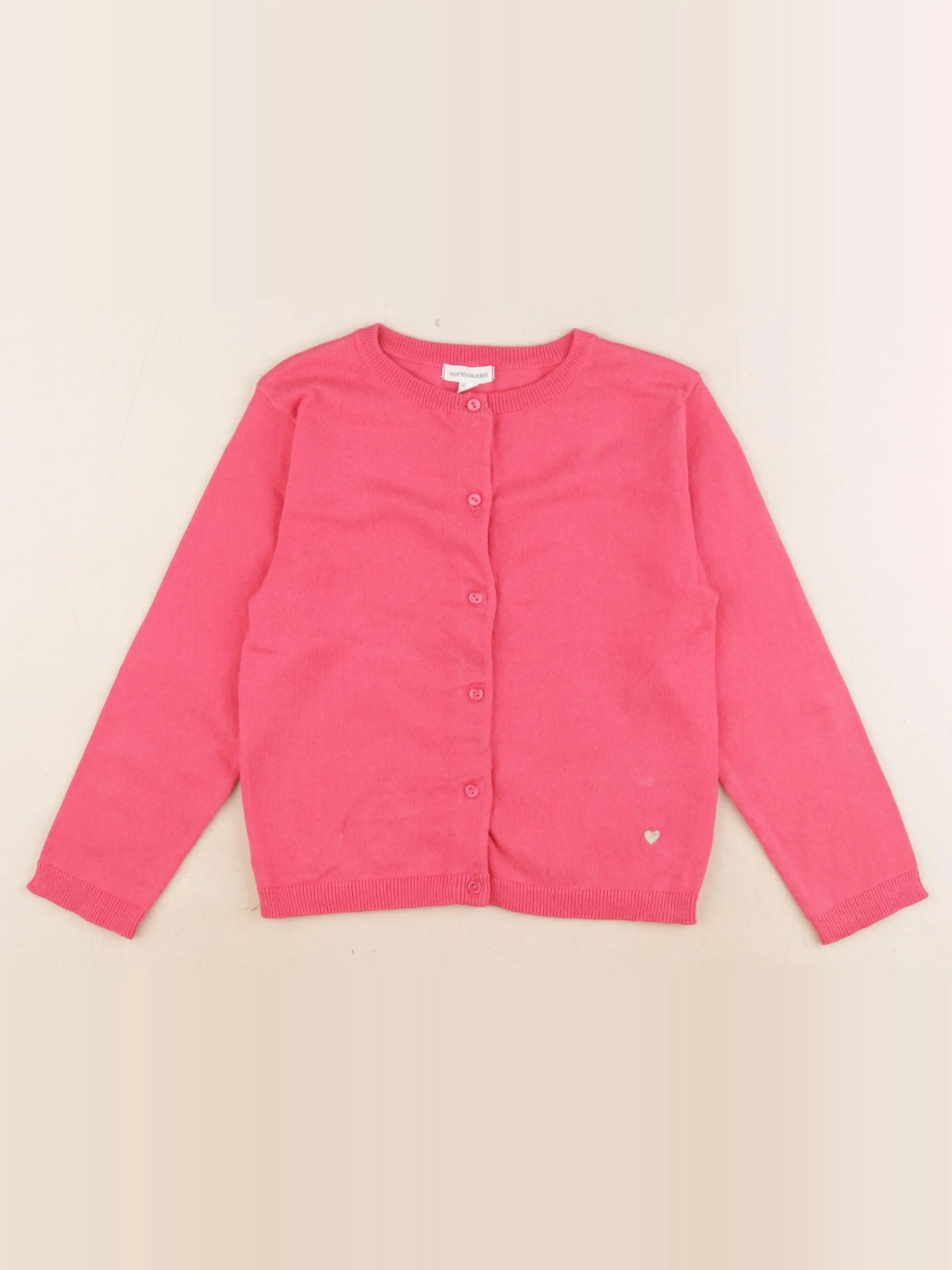 Vertbaudet - gilet rose, or - 6 ans