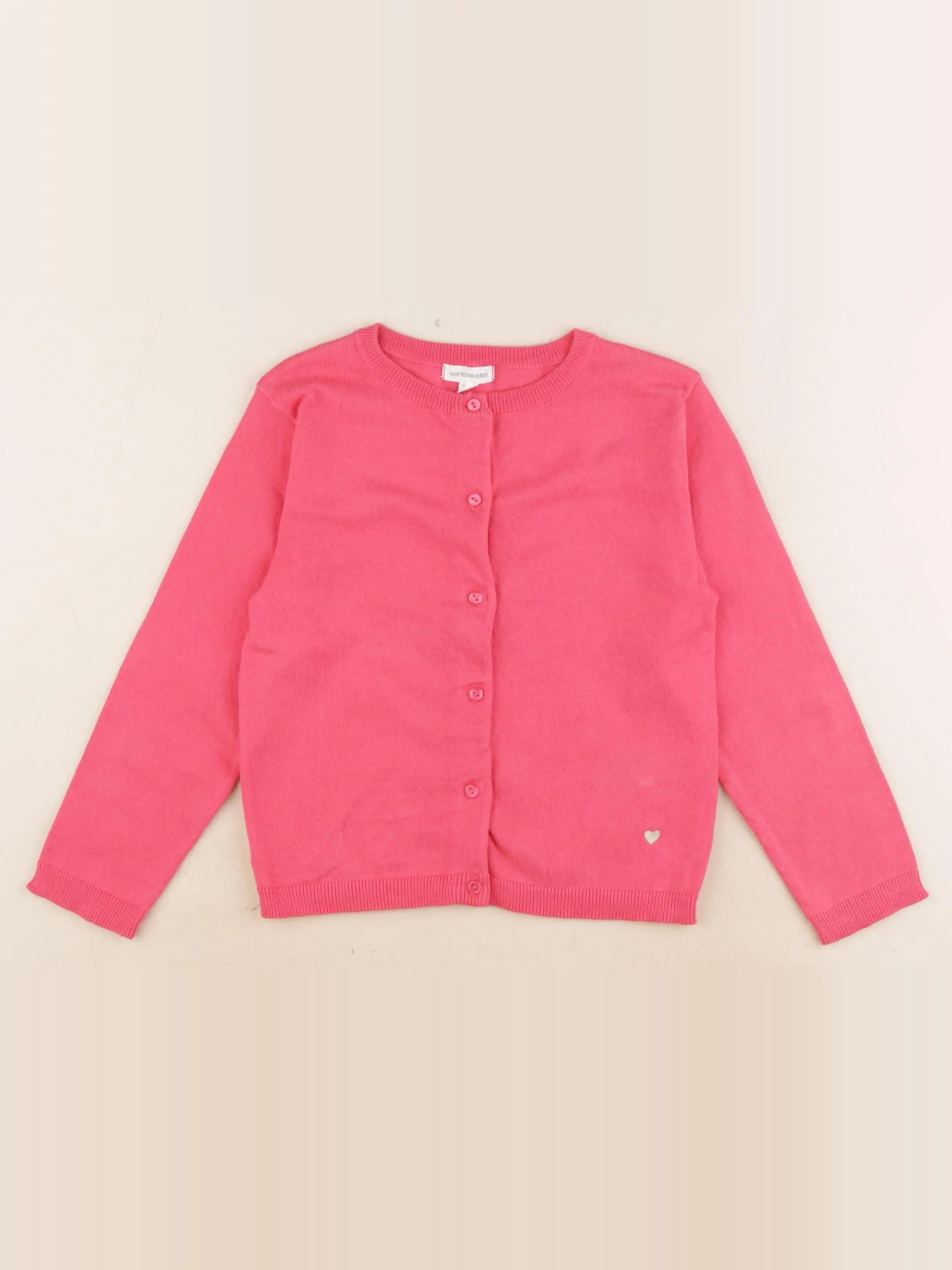 Vertbaudet - gilet rose, or - 6 ans