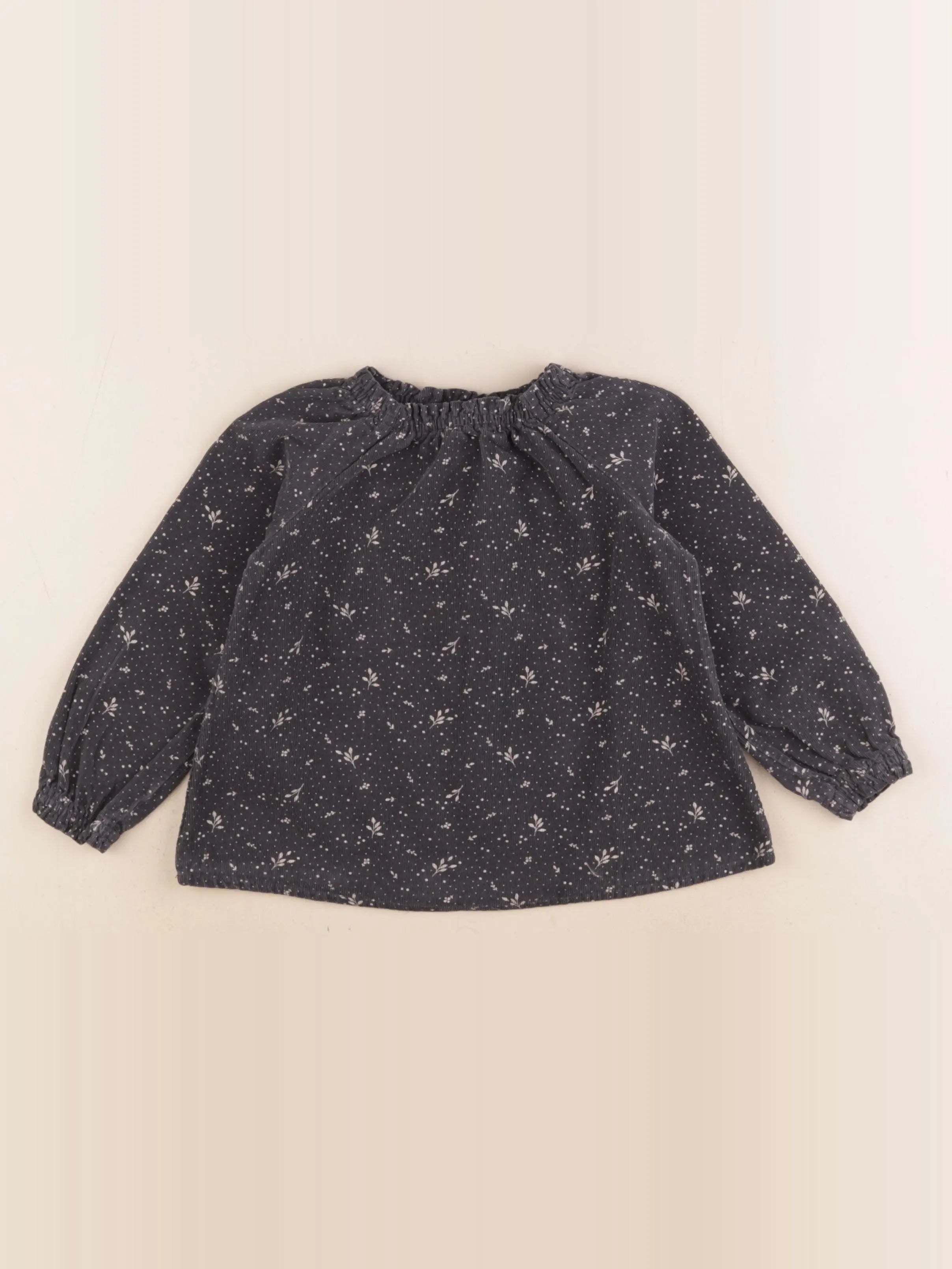 Vertbaudet - blouse velours taupe - 3 ans
