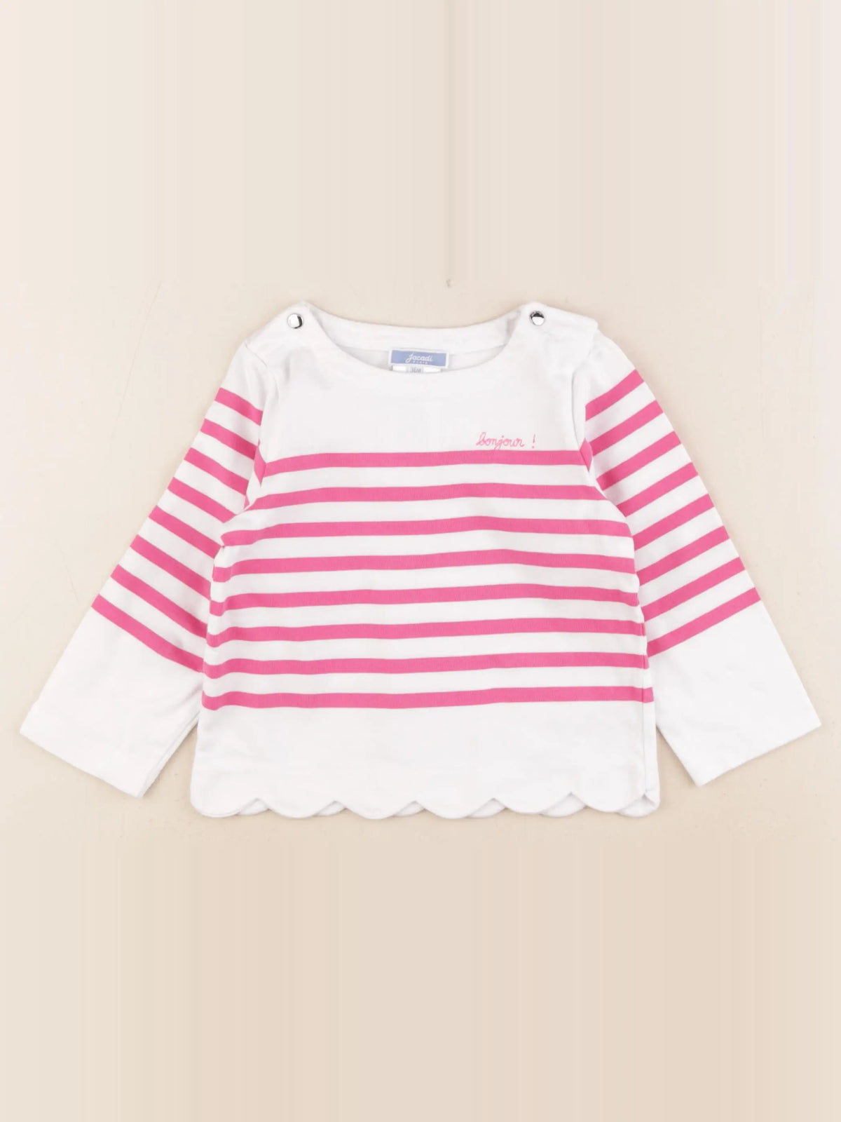 Jacadi - tee-shirt rose, blanc - 36 mois