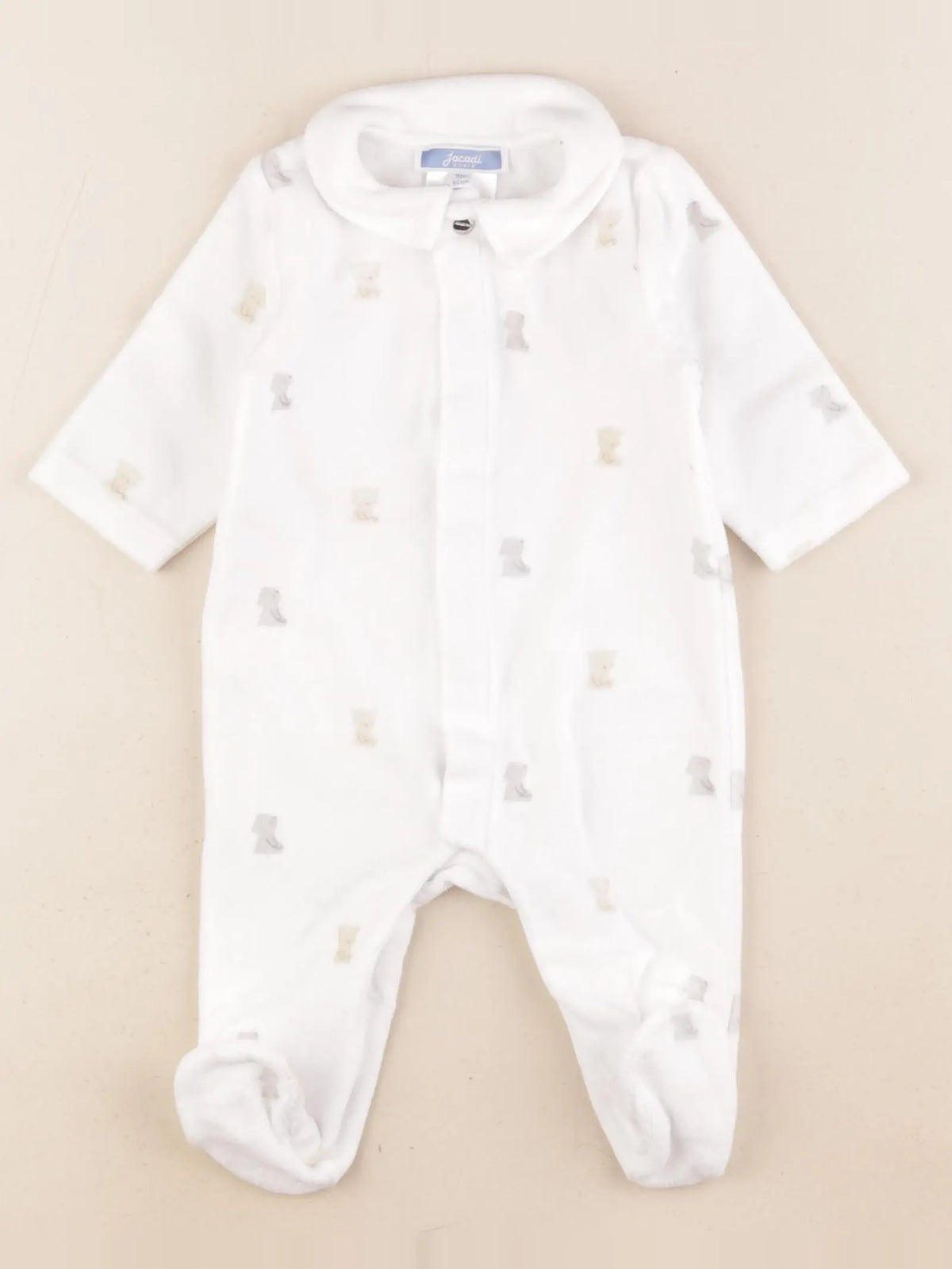 Jacadi - pyjama velours blanc - 3 mois