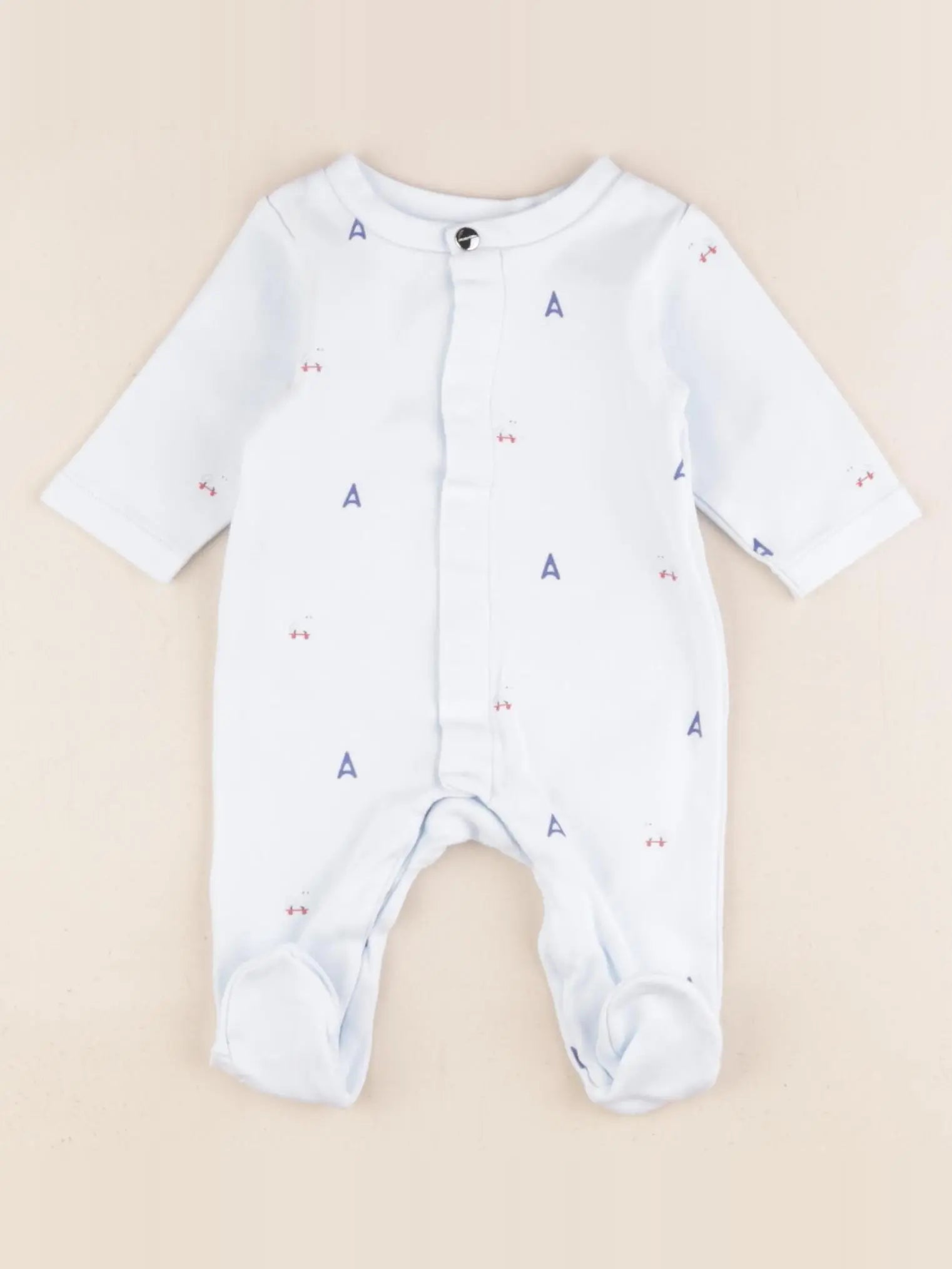 Jacadi - pyjama coton bleu - 1 mois