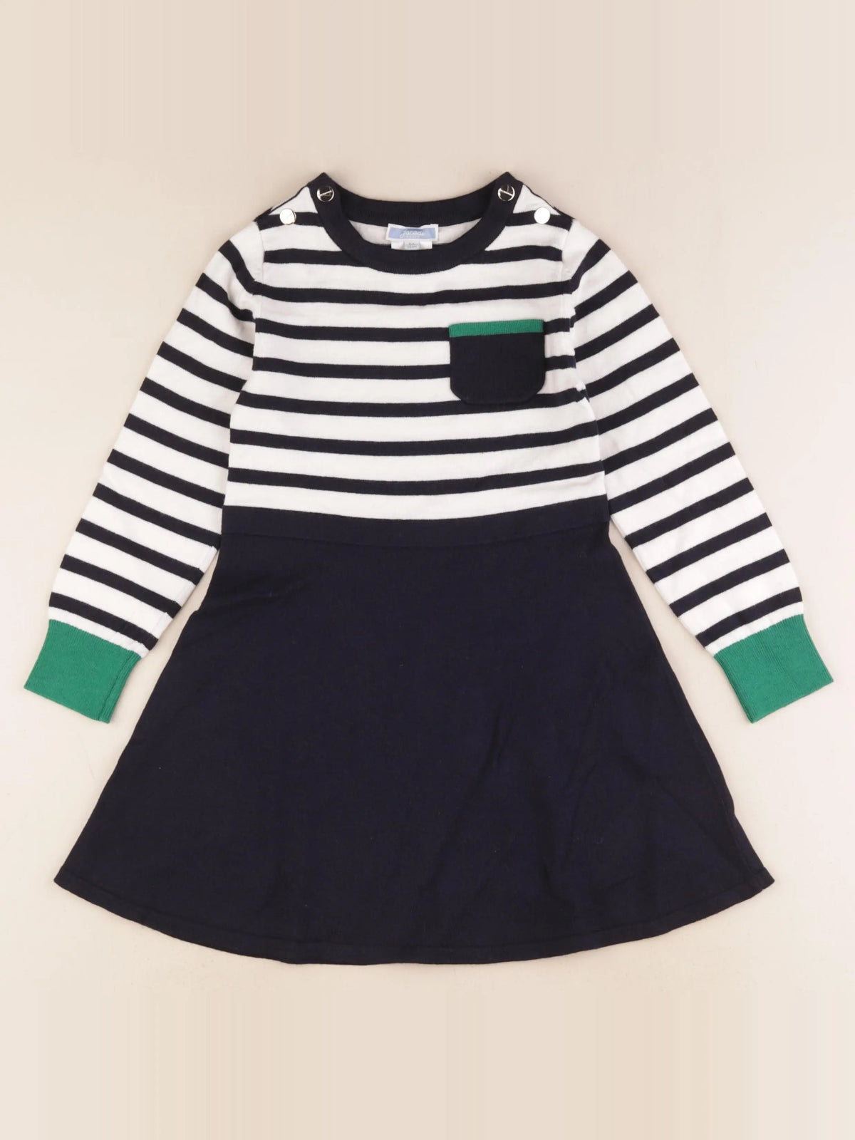 Jacadi - robe blanc, bleu, vert - 8 ans