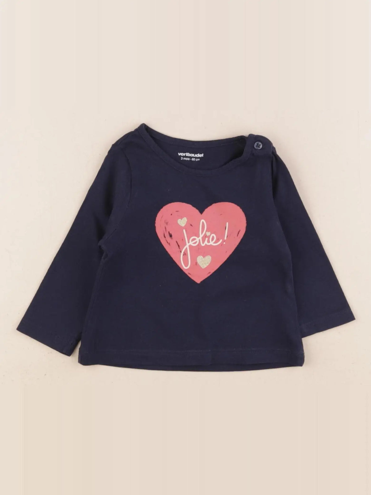 Vertbaudet - tee-shirt bleu - 3 mois