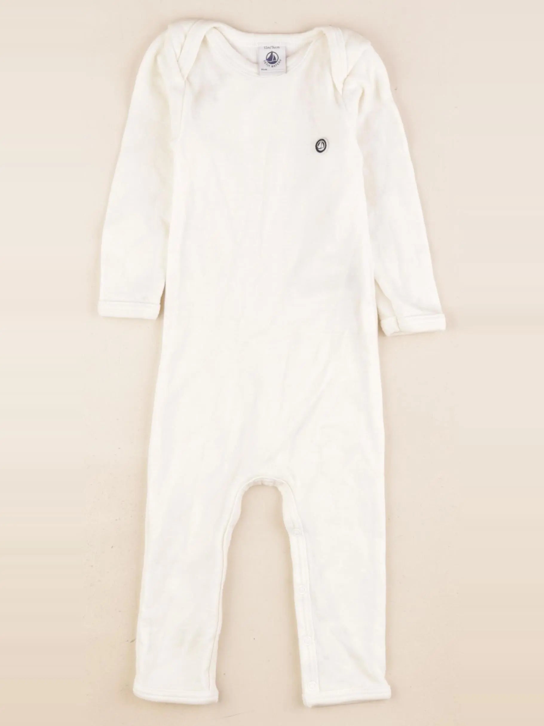 Petit Bateau - pyjama coton beige - 12 mois