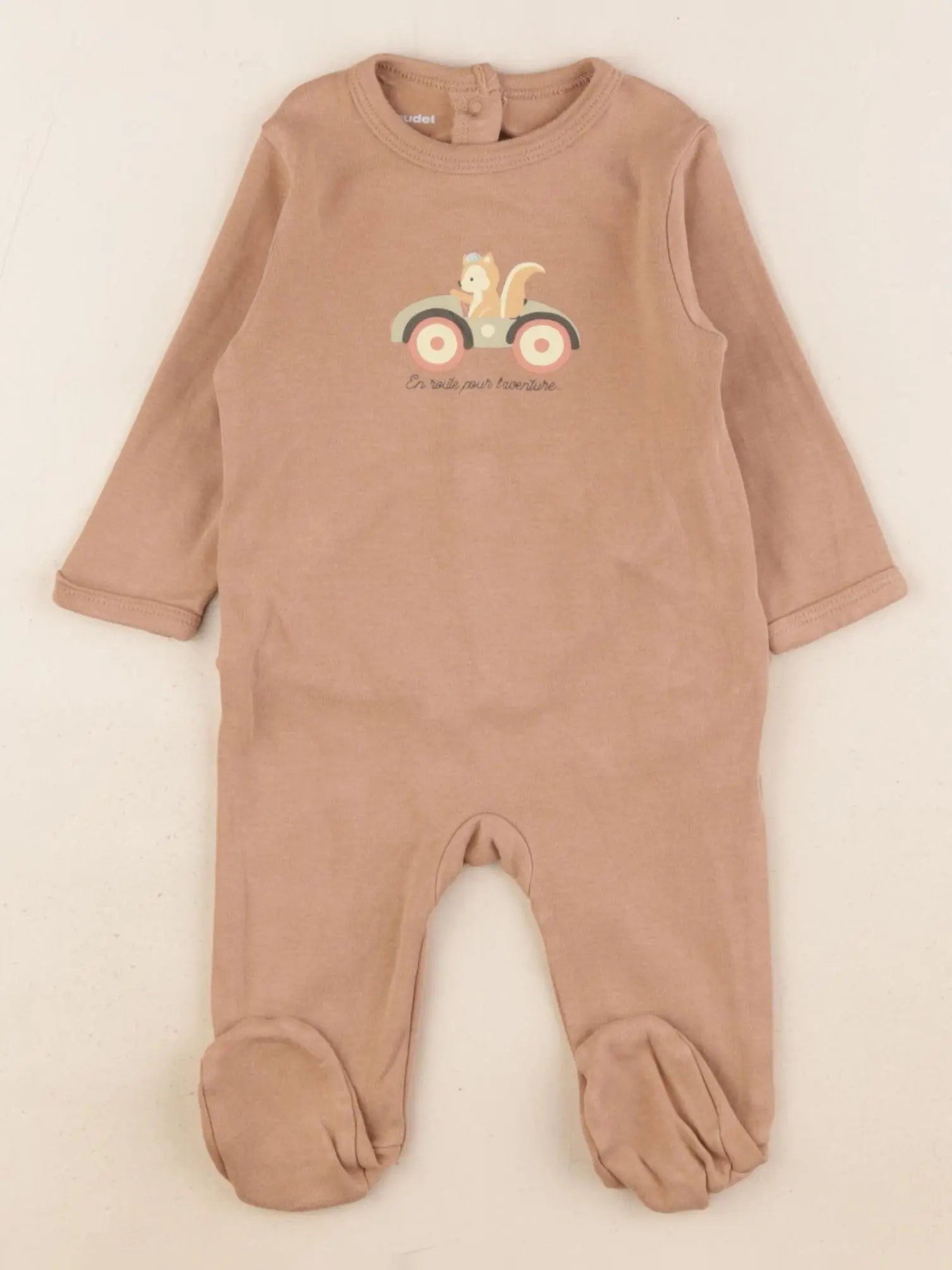 Vertbaudet - pyjama coton marron - 3 mois