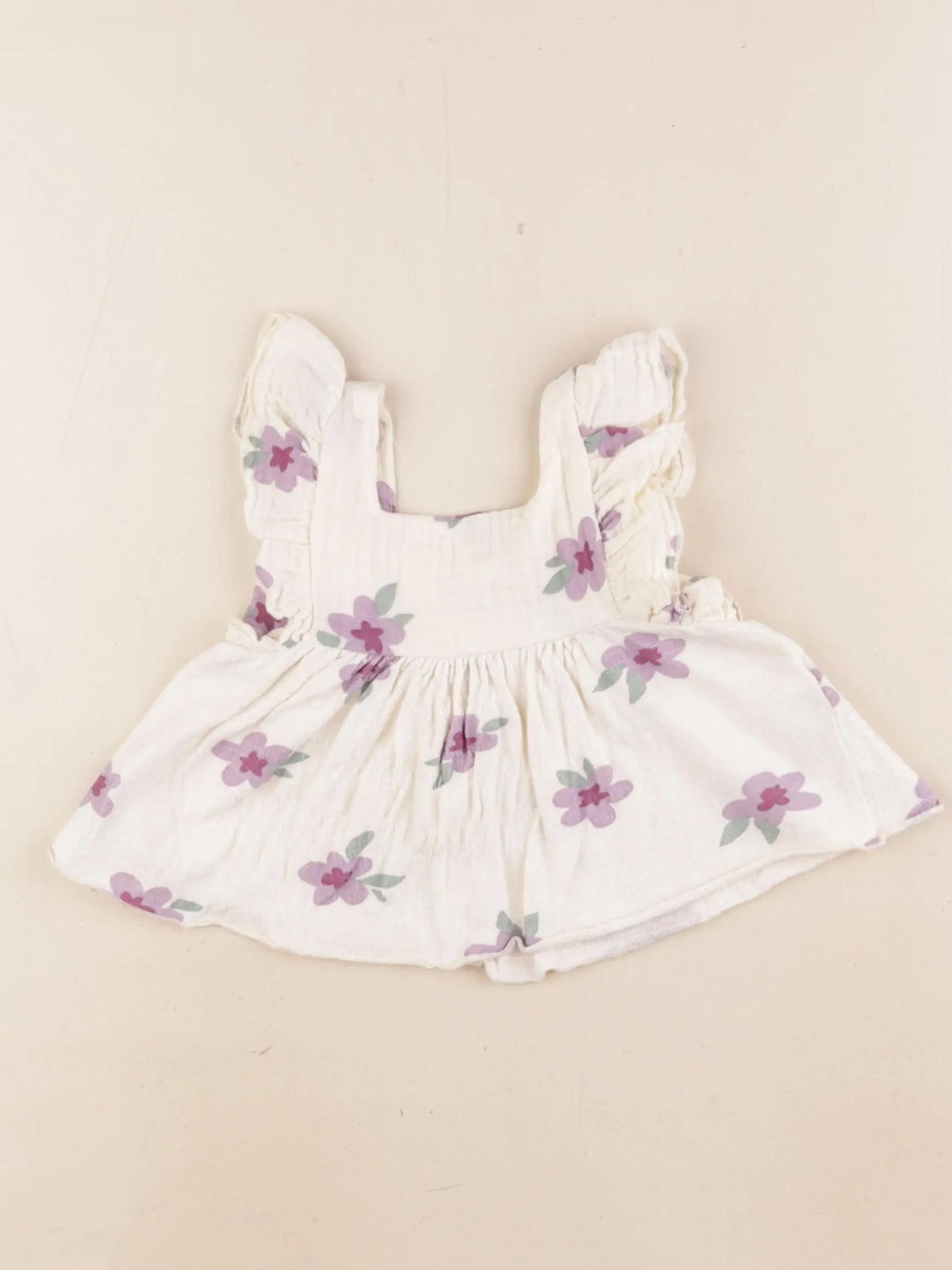 Zara - blouse beige, violet - 6/9 mois