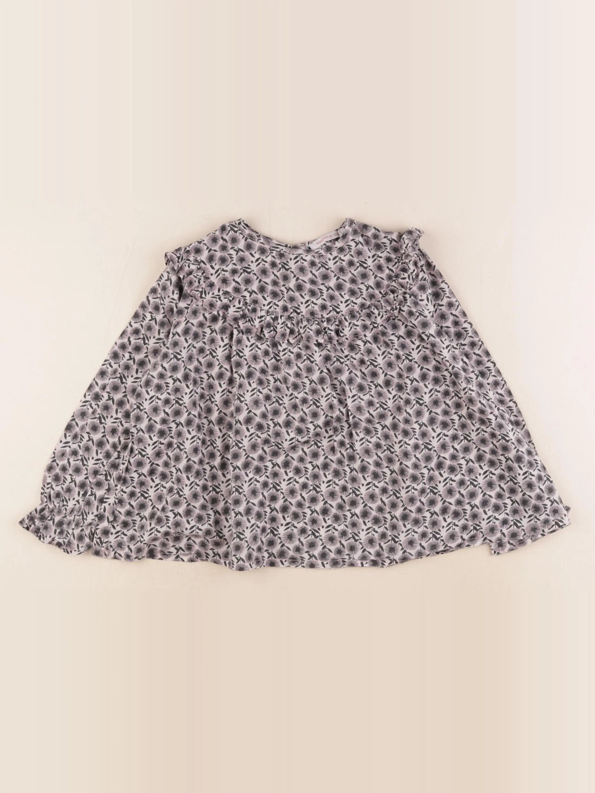 Monoprix - blouse gris, violet - 4 ans
