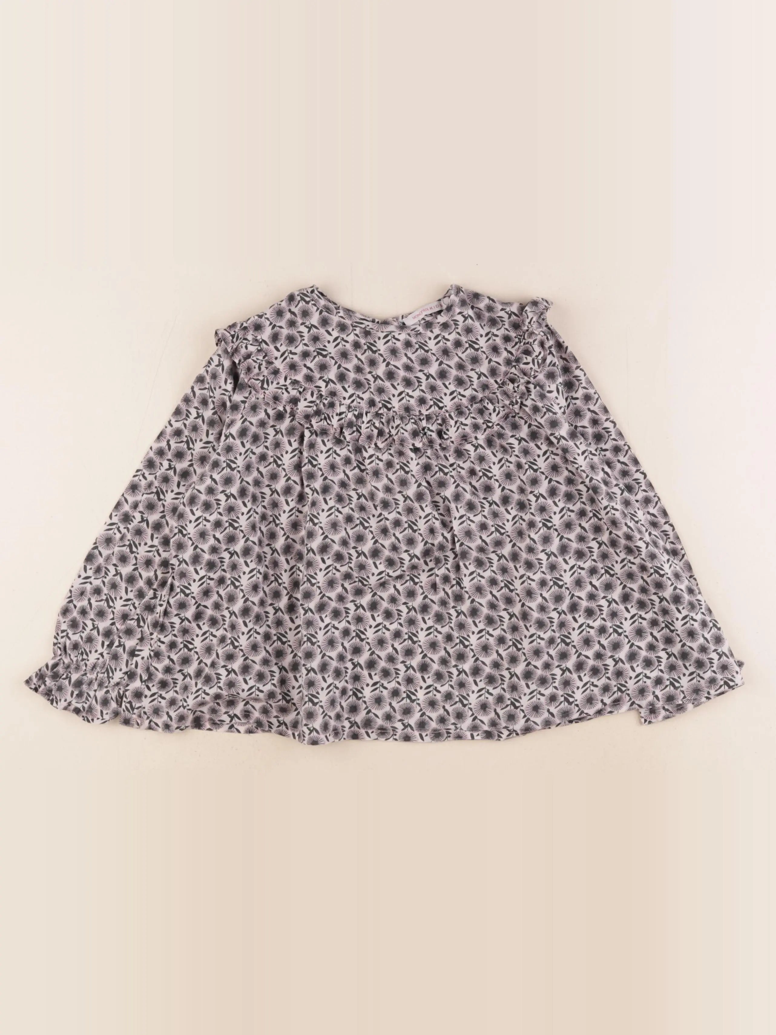 Monoprix - blouse gris, violet - 4 ans