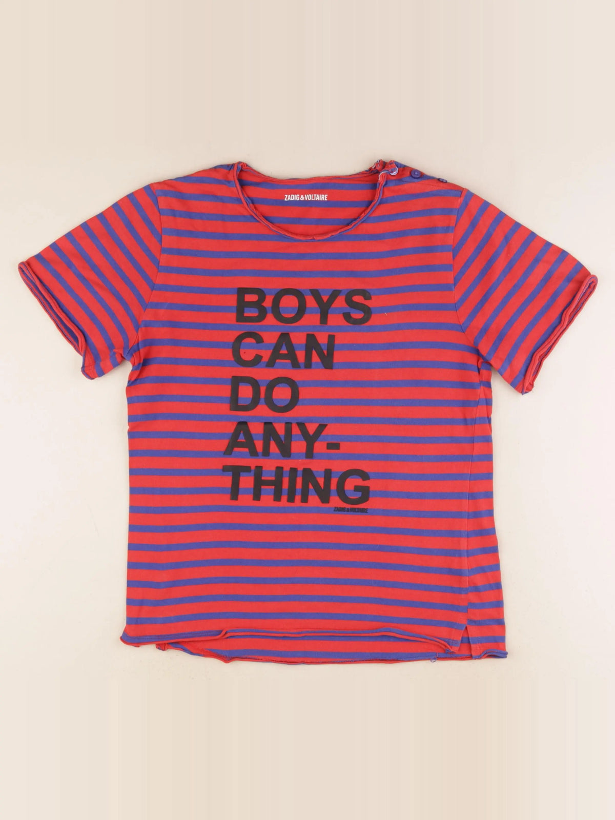 Zadig & Voltaire - tee-shirt bleu, rouge - 14 ans
