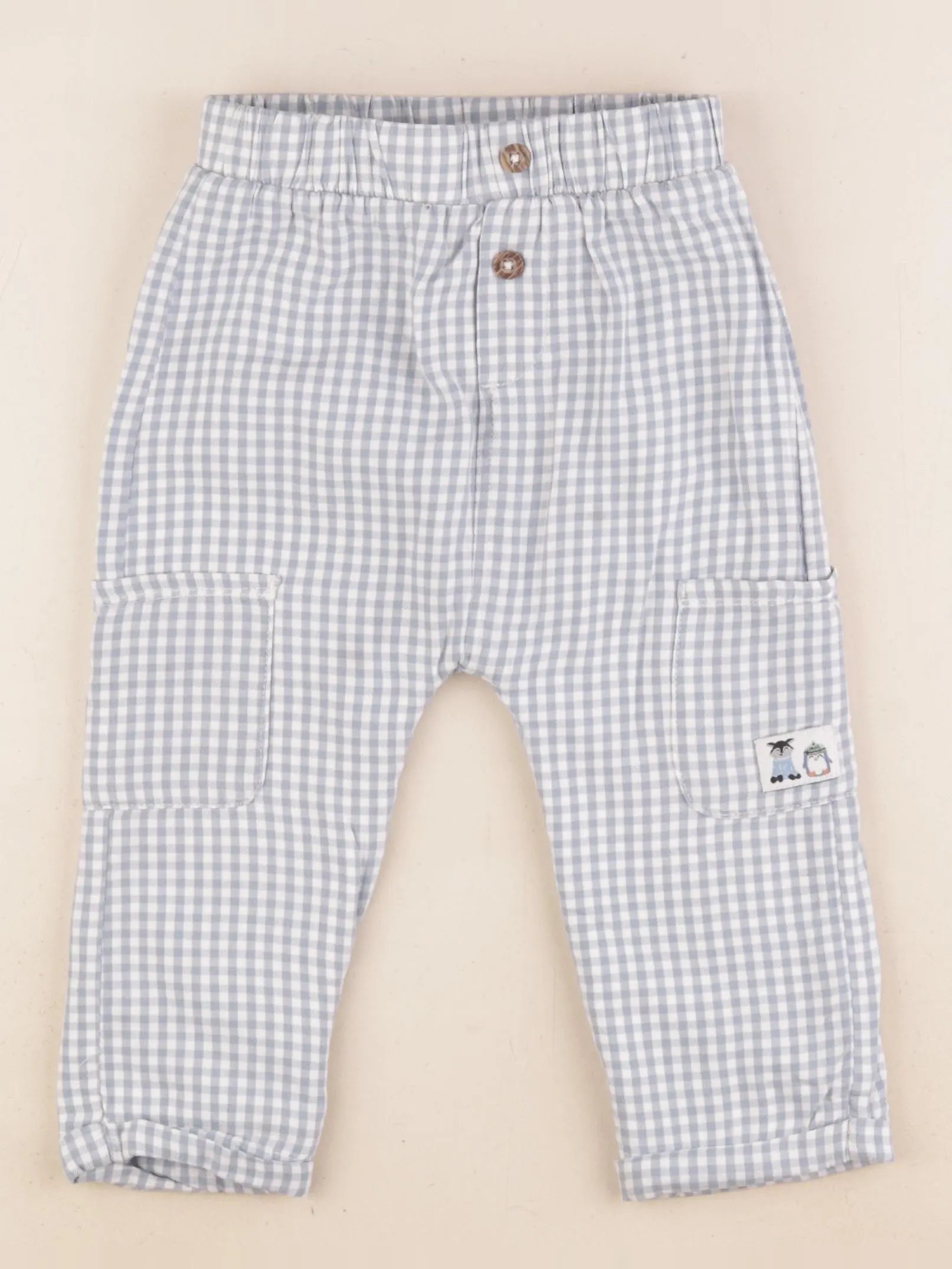 Sergent Major - pantalon doublé bleu, blanc - 24 mois