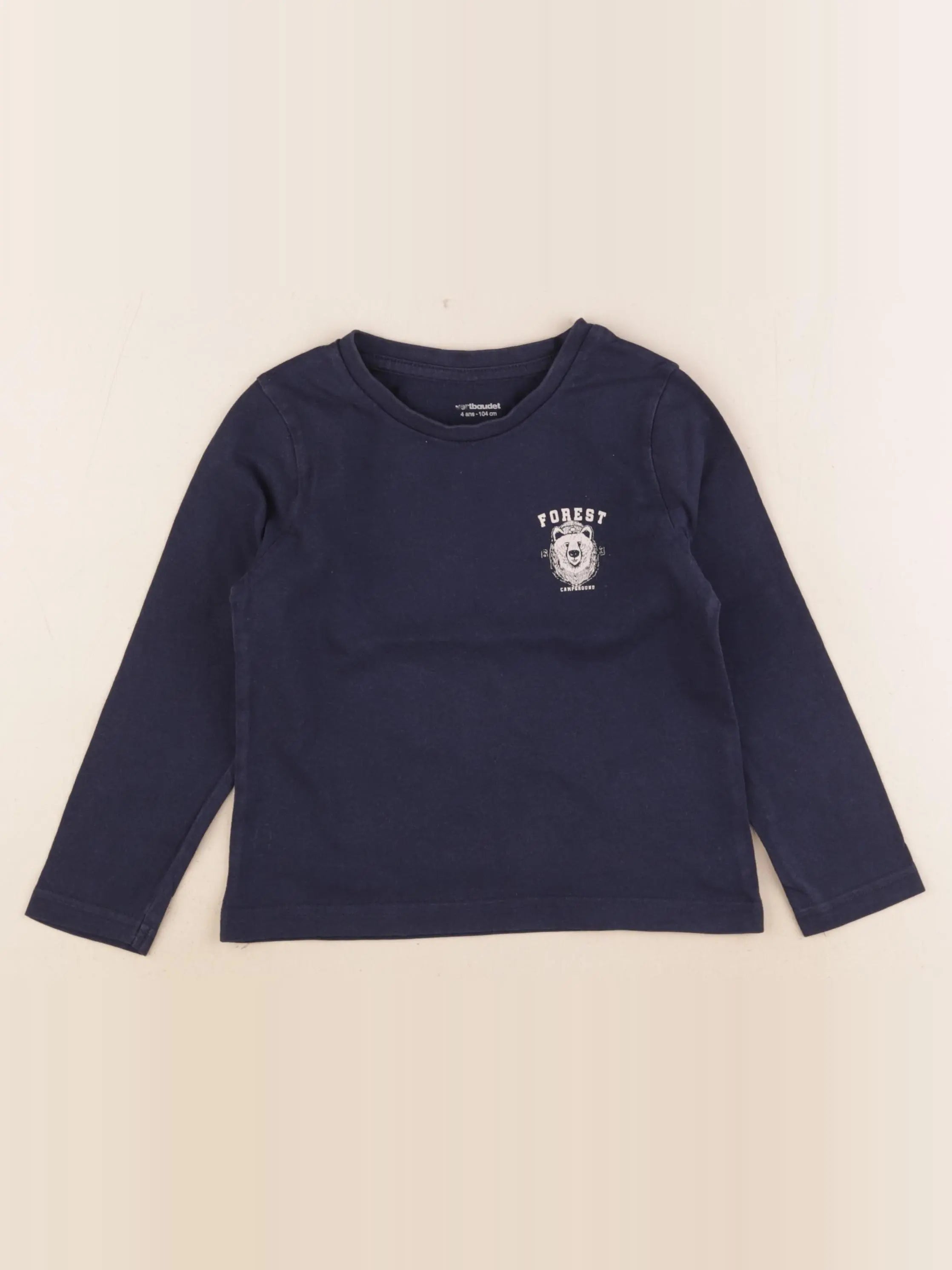Vertbaudet - tee-shirt bleu - 4 ans