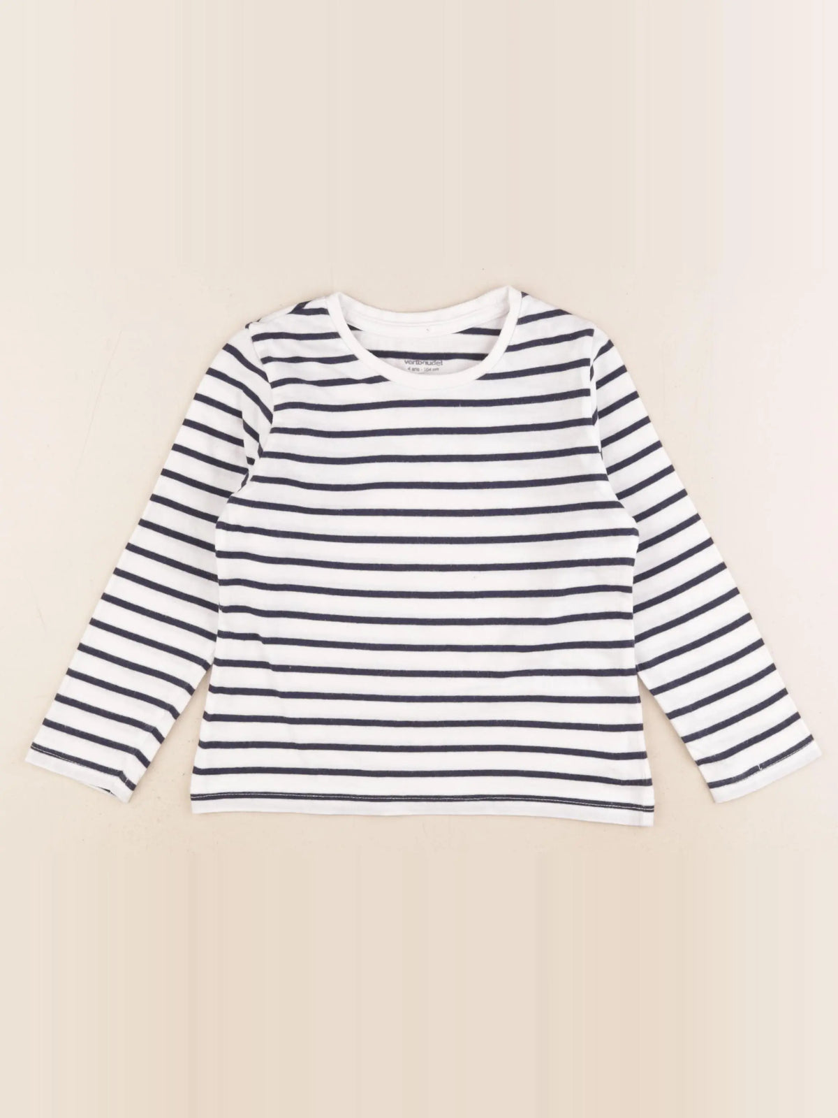 Vertbaudet - tee-shirt blanc, bleu - 4 ans
