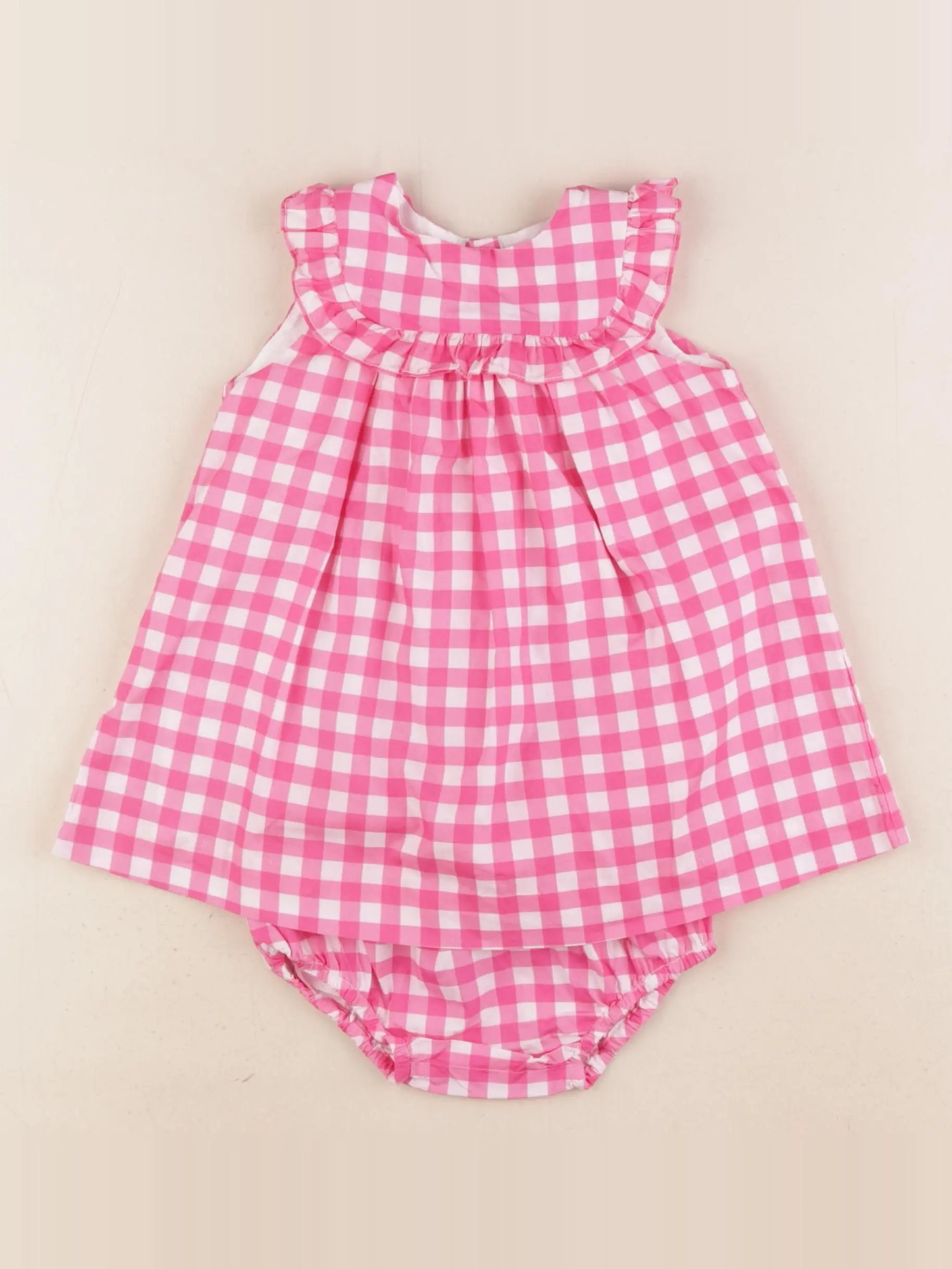 Jacadi - robe blanc, rose - 12 mois
