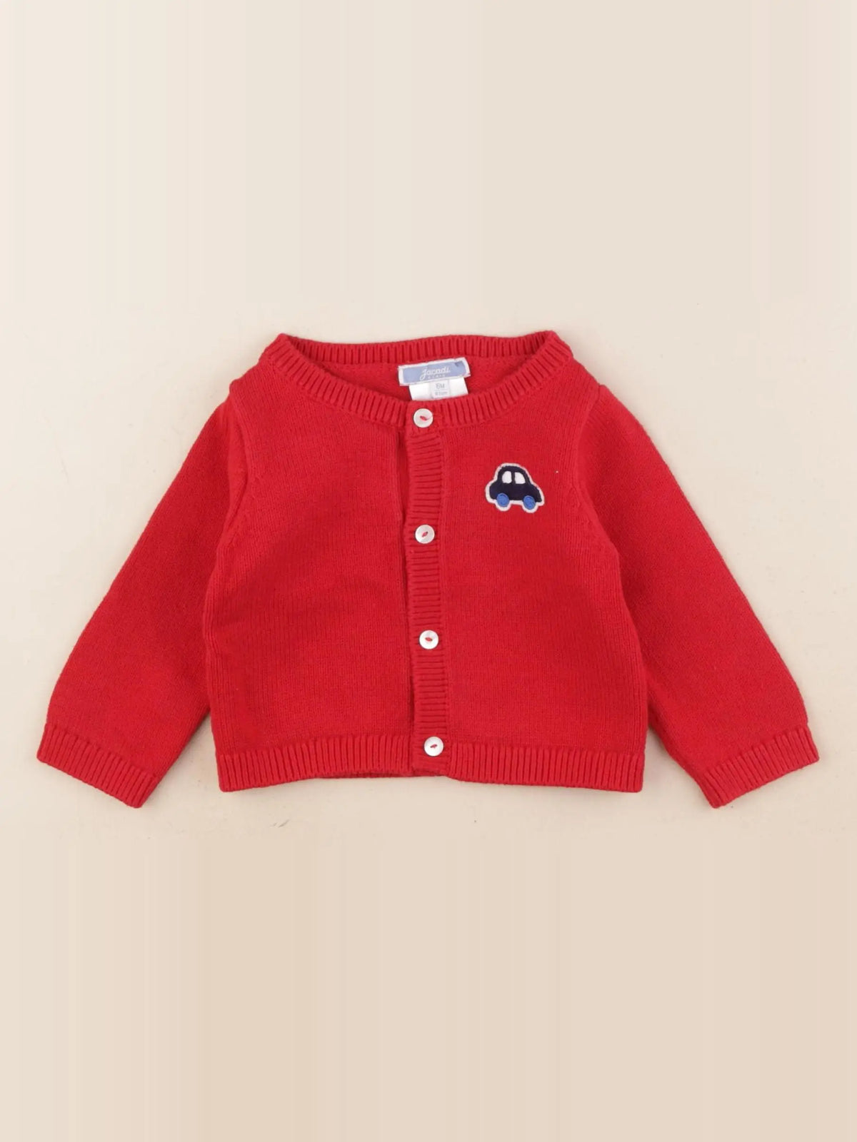 Jacadi - gilet rouge - 6 mois