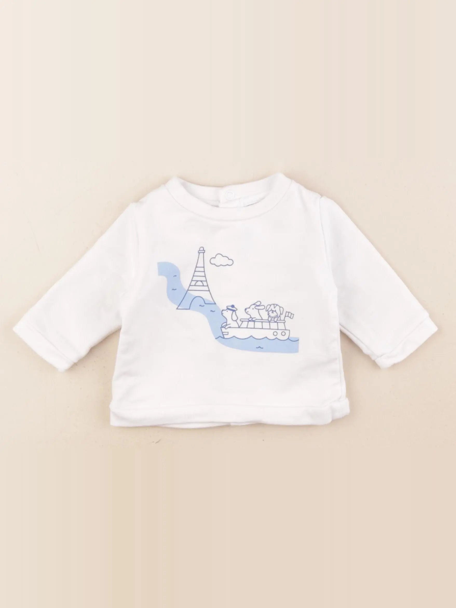 Jacadi - sweat blanc - 3 mois