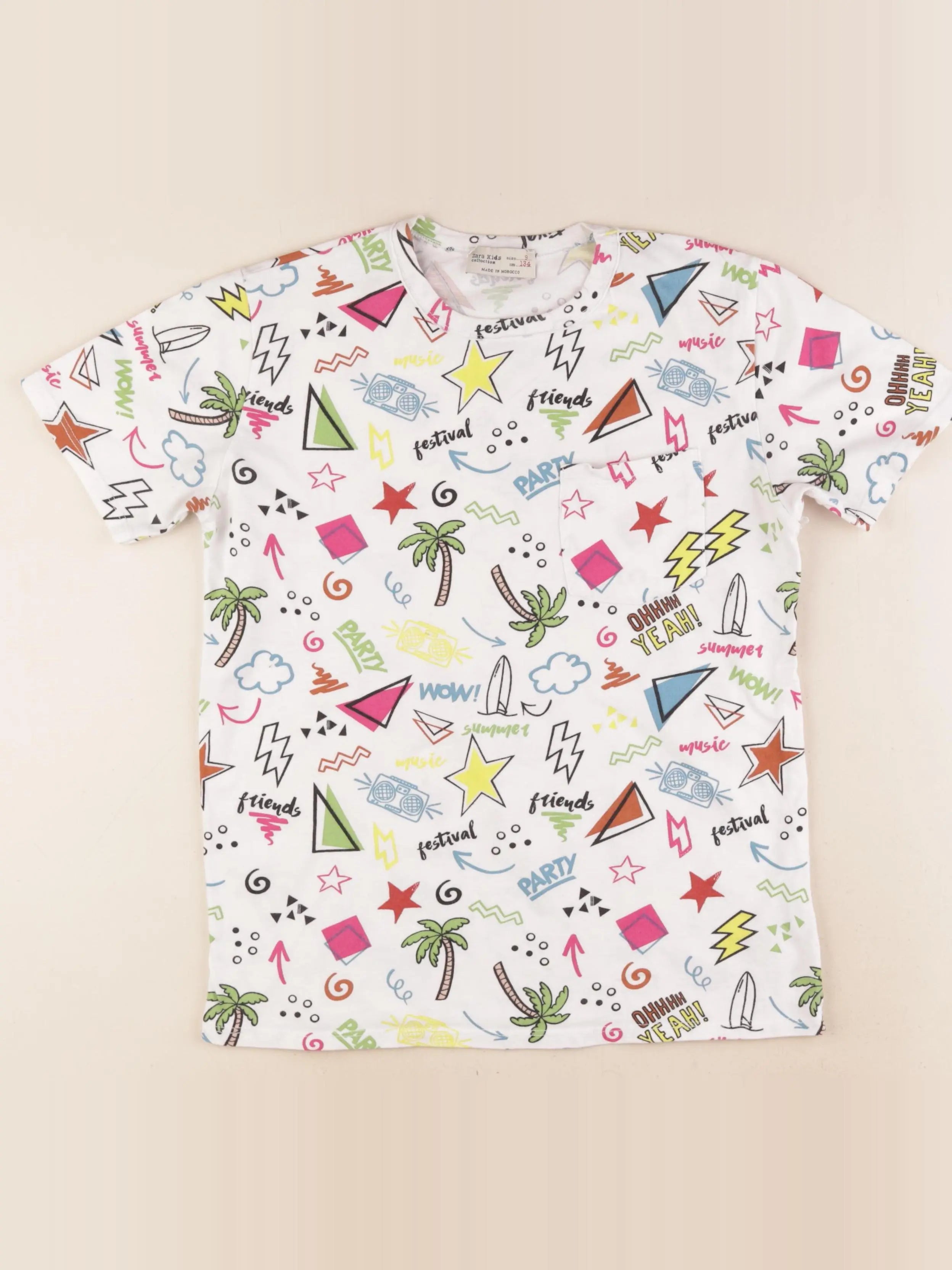 Zara - tee-shirt multicolore - 9 ans