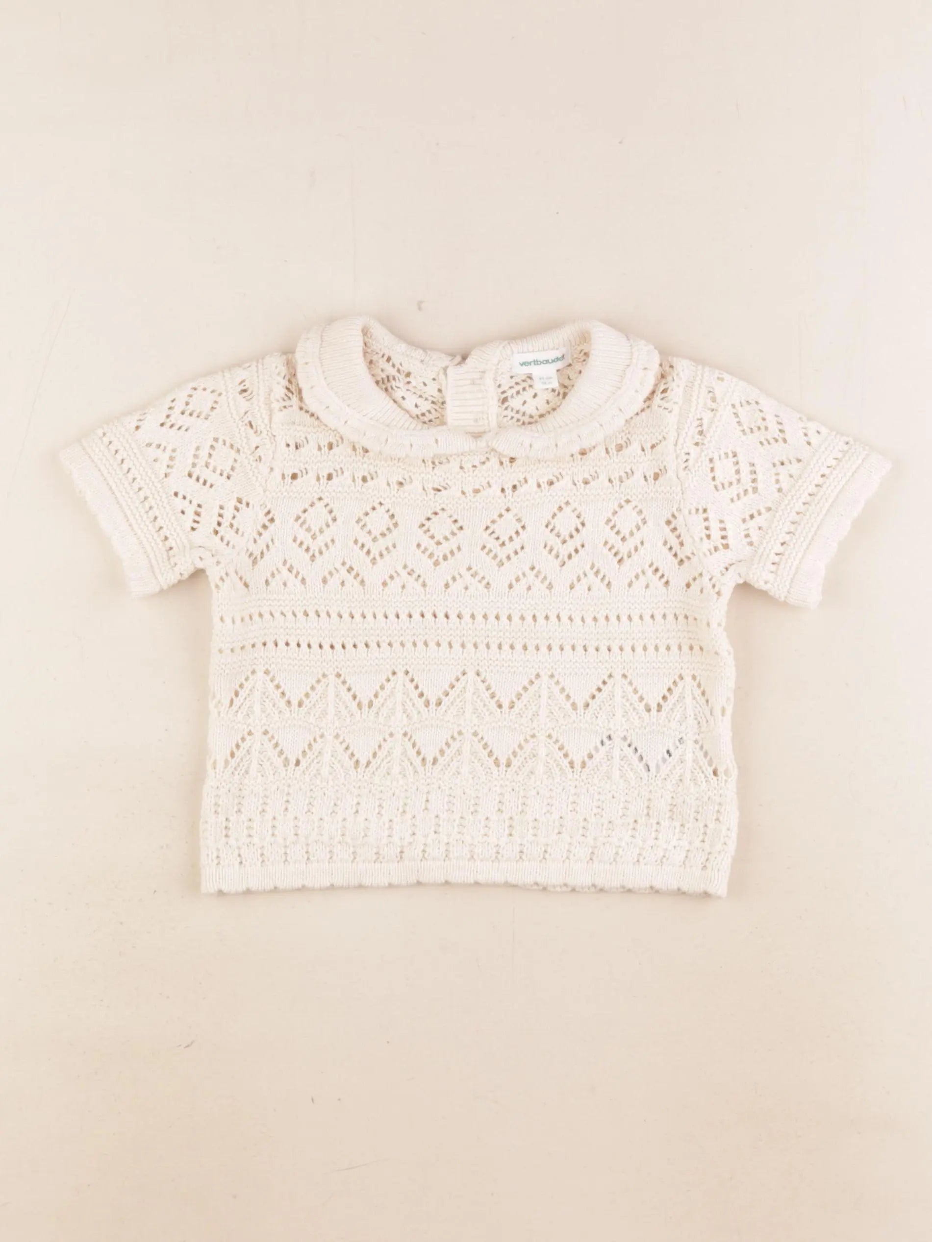 Vertbaudet - tee-shirt beige - 18 mois