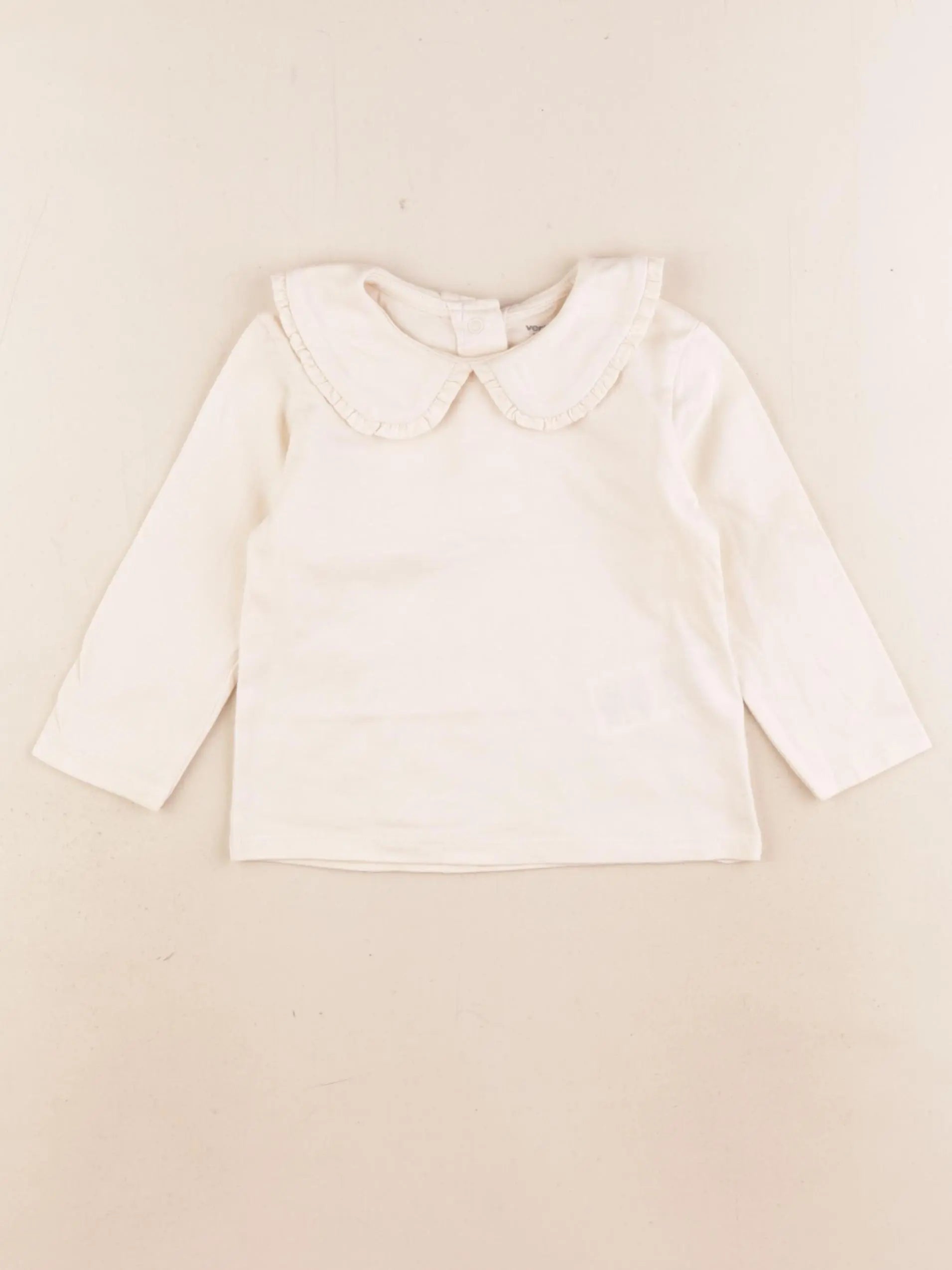 Vertbaudet - tee-shirt beige - 12 mois