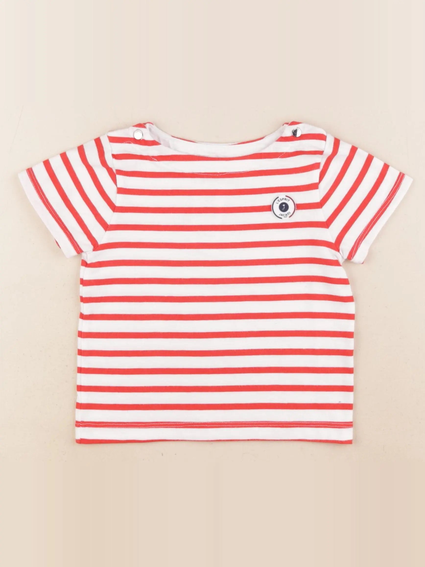 Jacadi - tee-shirt rouge, blanc - 24 mois