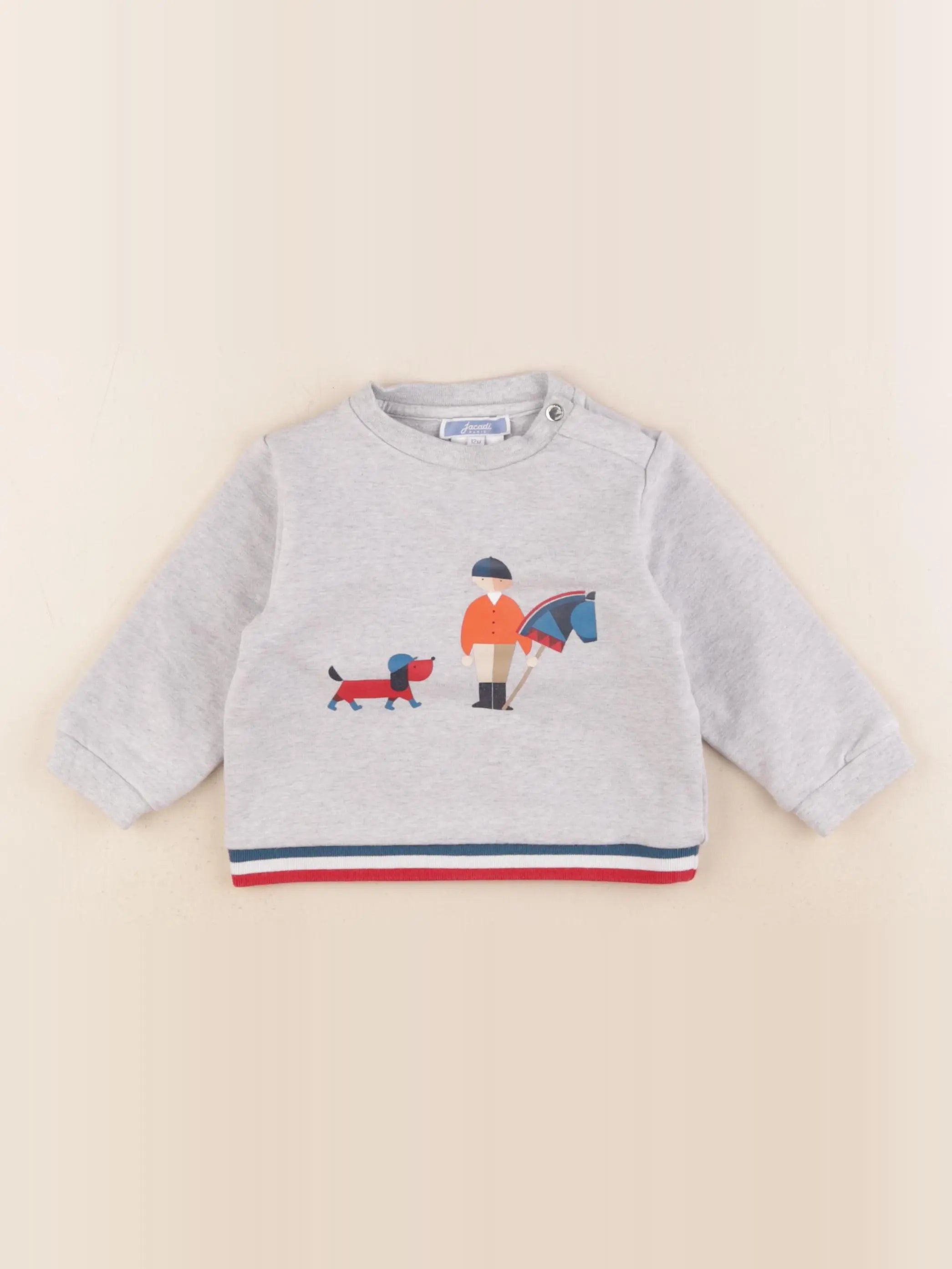 Jacadi - sweat gris - 12 mois