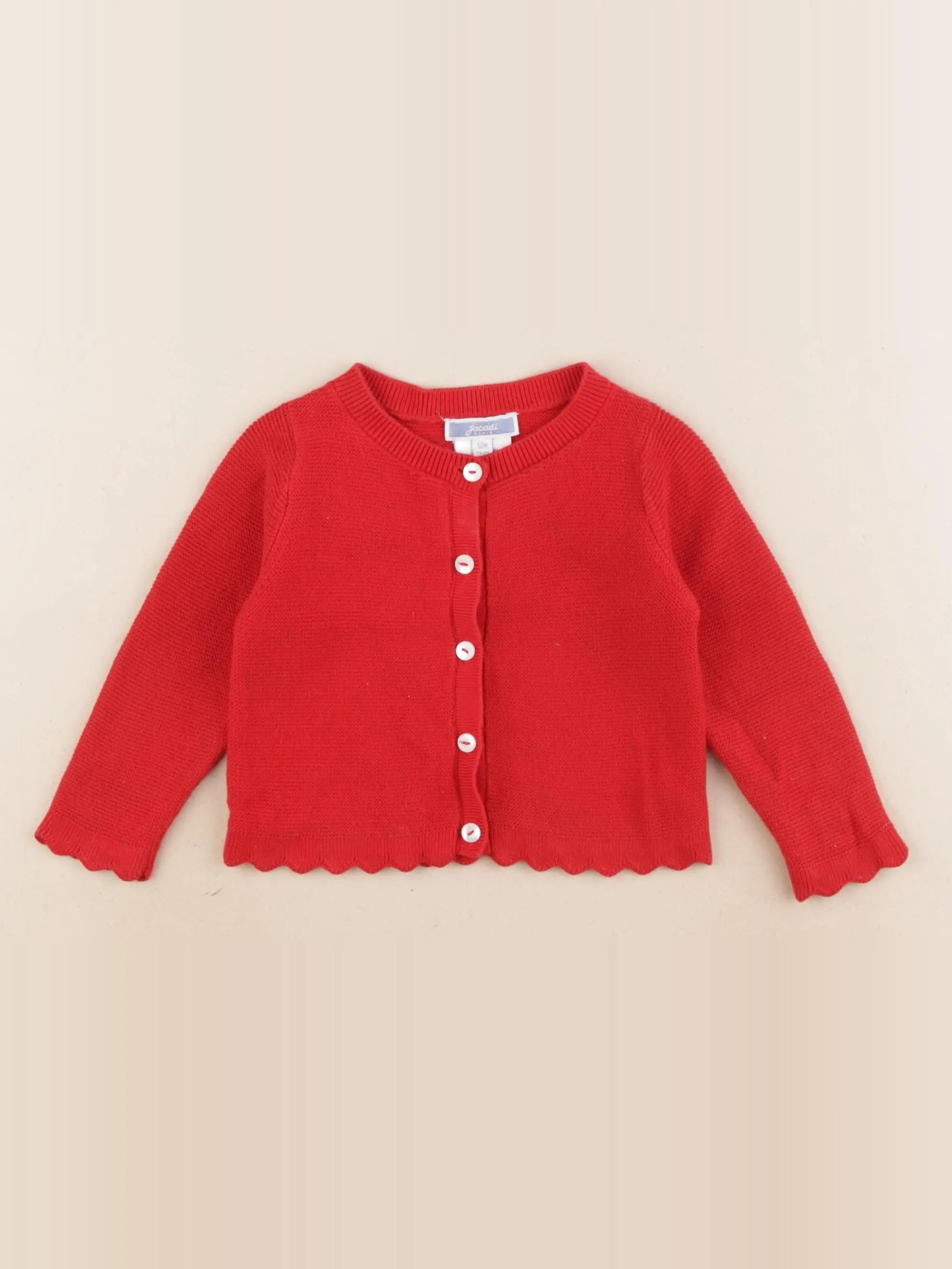 Jacadi - gilet rouge - 12 mois
