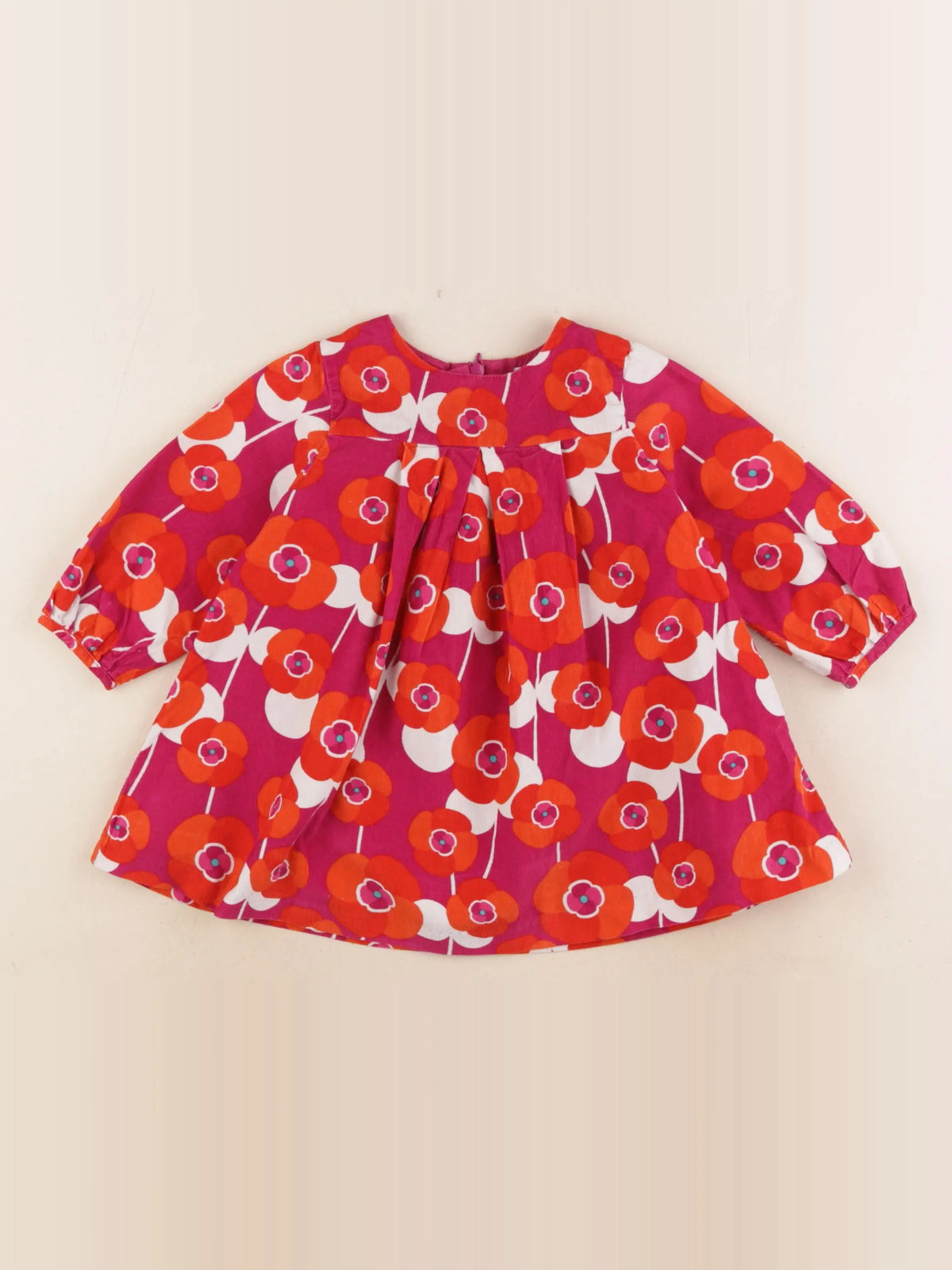 Jacadi - robe rose, rouge - 12 mois