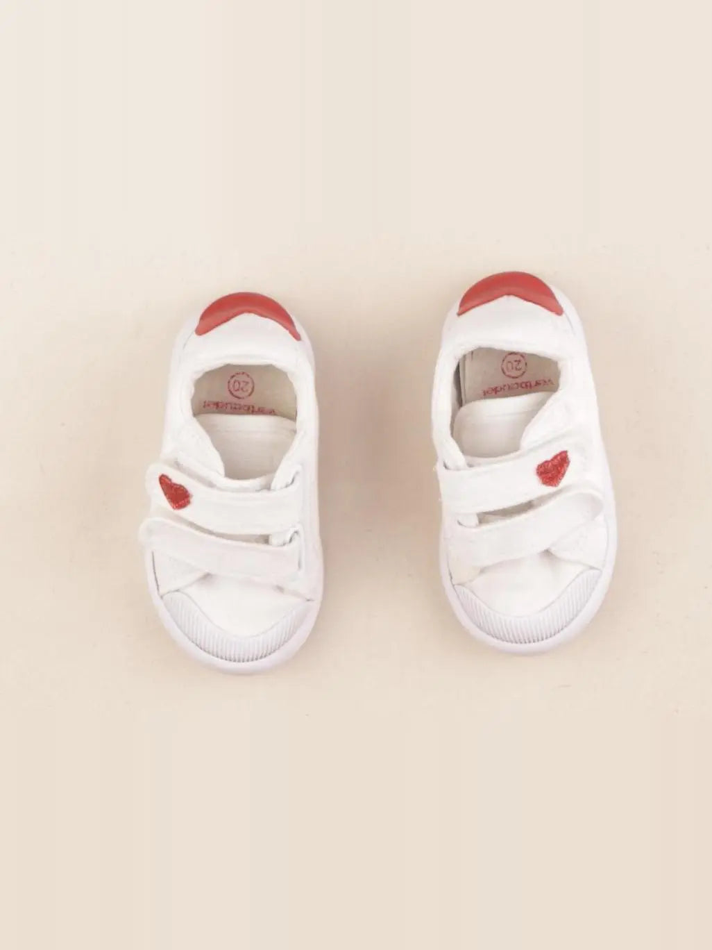 Vertbaudet - tennis à scratch/ lacets blanc - pointure 20