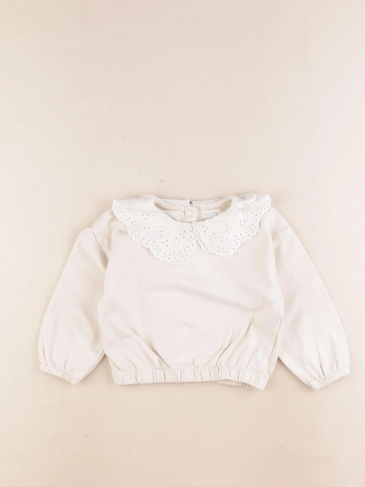 Vertbaudet - sweat beige - 24 mois