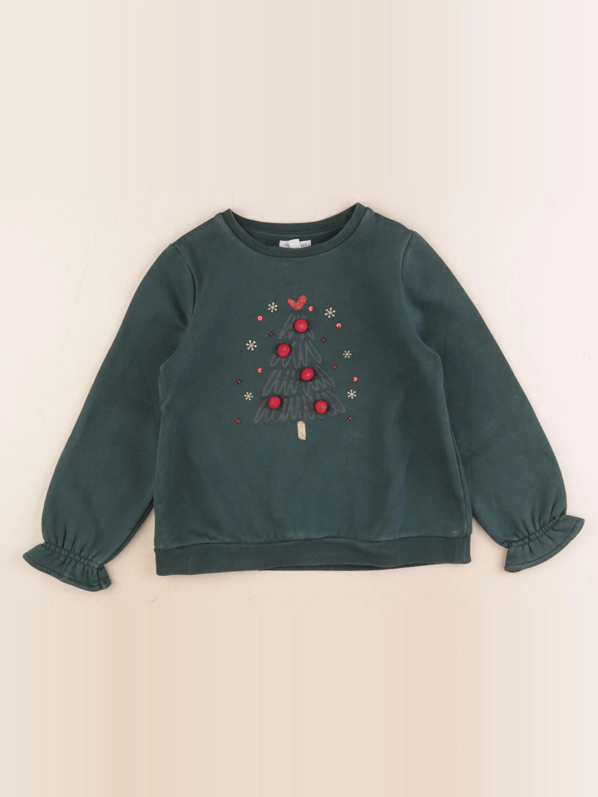 Vertbaudet - sweat vert - 6 ans