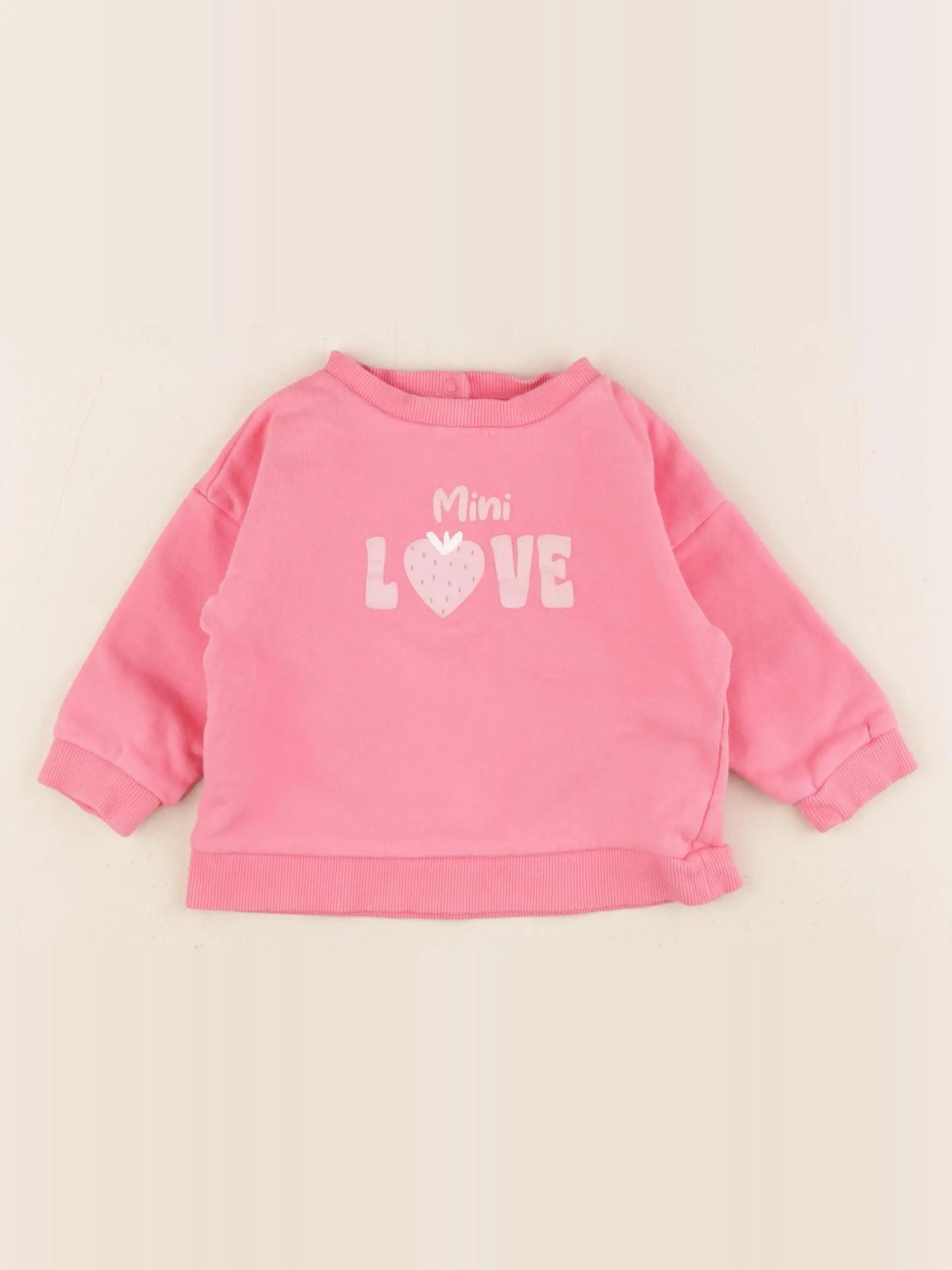 Vertbaudet - sweat rose - 12 mois