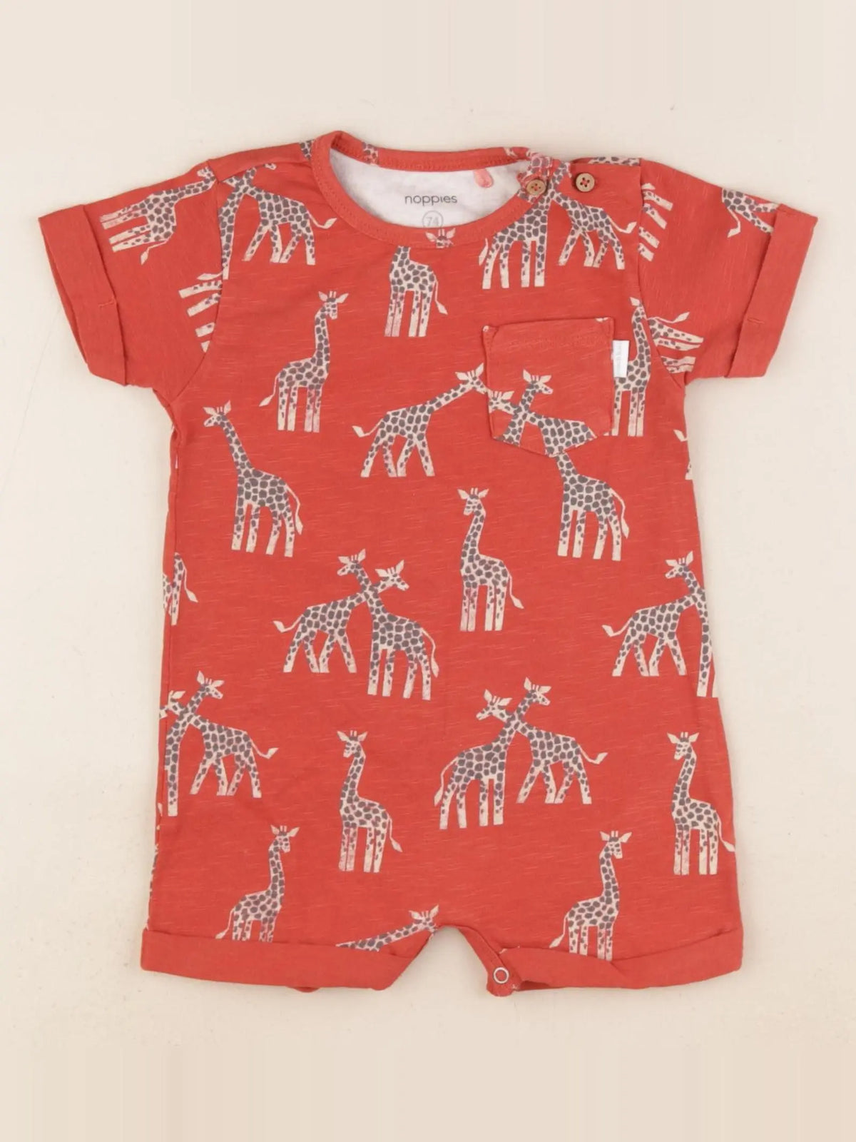 Noppies - pyjama coton rouge - 6/9 mois