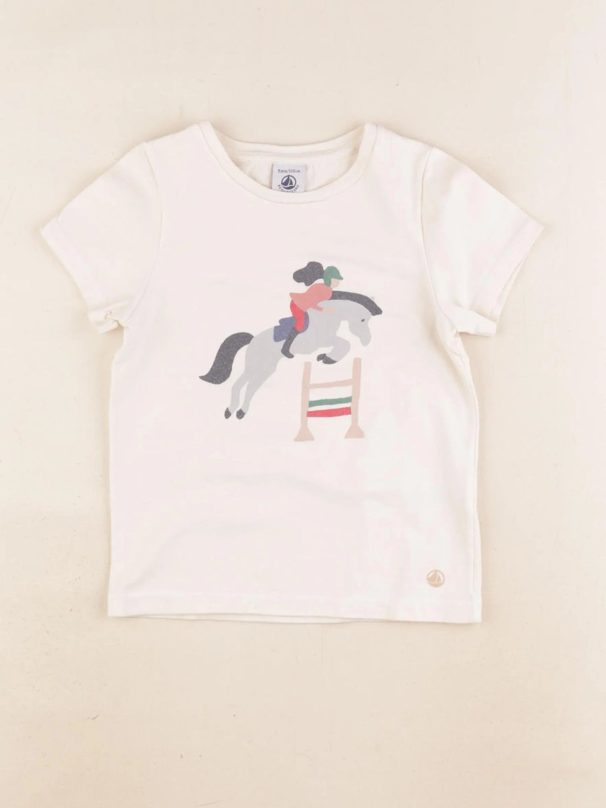 Petit Bateau - tee-shirt beige - 5 ans