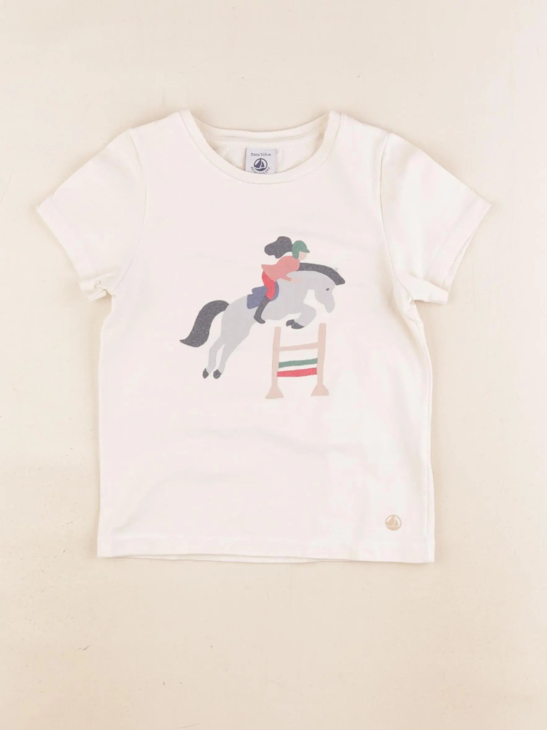 Petit Bateau - tee-shirt beige - 5 ans