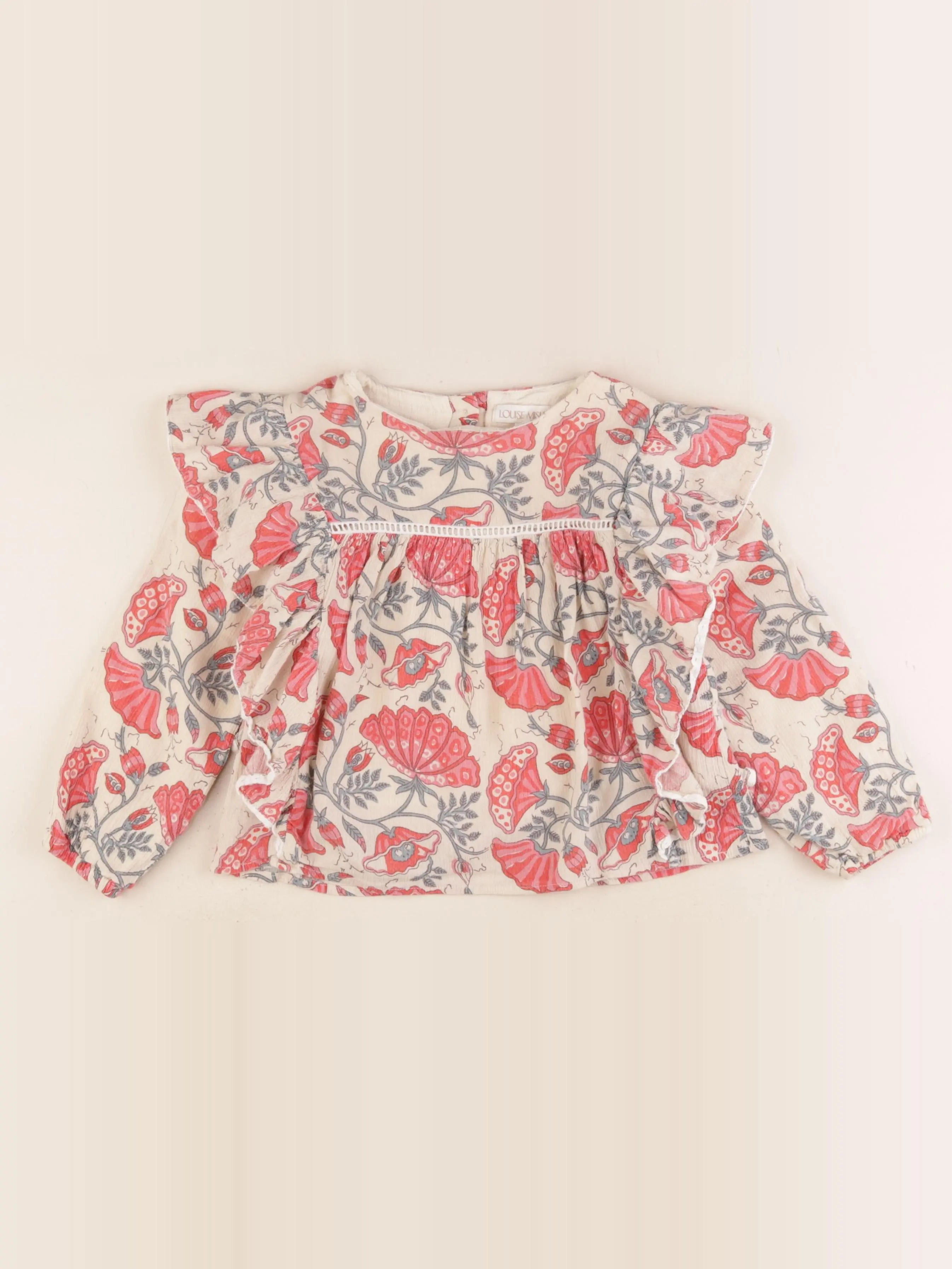 Louise Misha - blouse beige, rouge - 4 ans