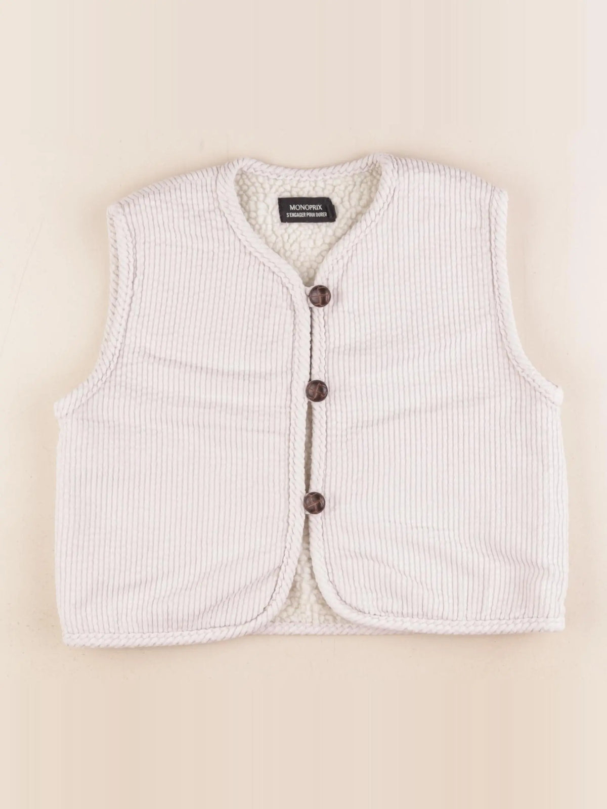 Monoprix - gilet beige - 8 ans