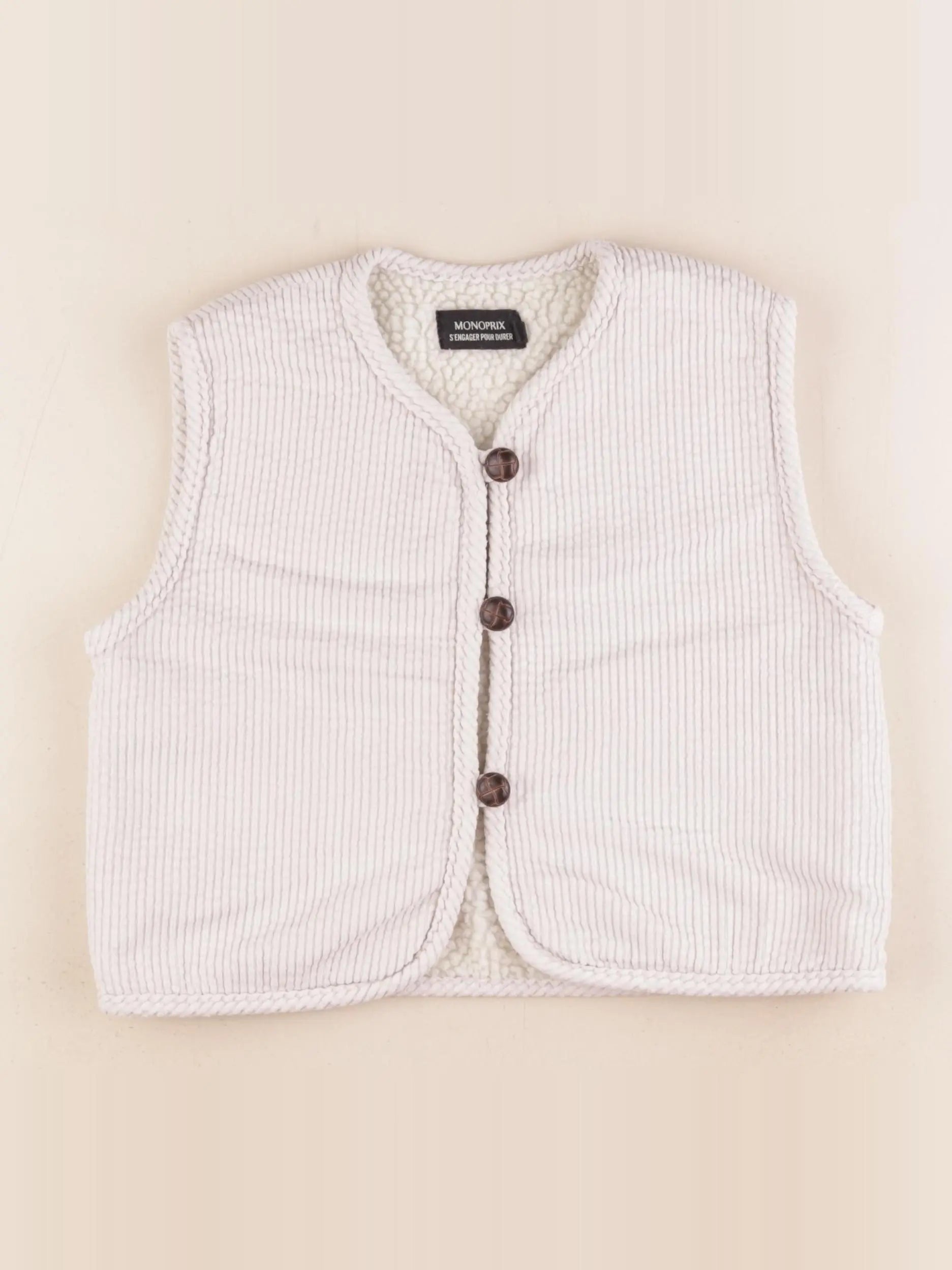 Monoprix - gilet beige - 8 ans