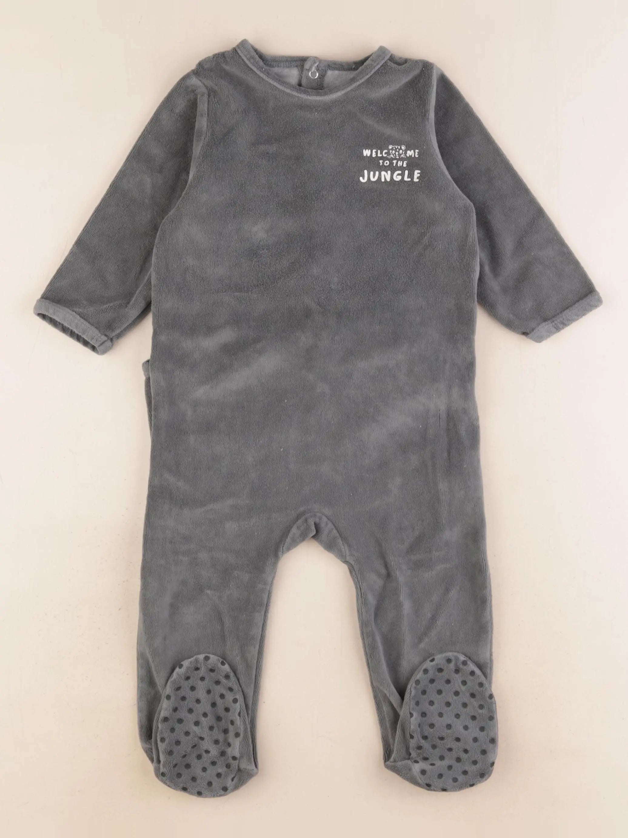 Vertbaudet - pyjama velours vert - 18 mois