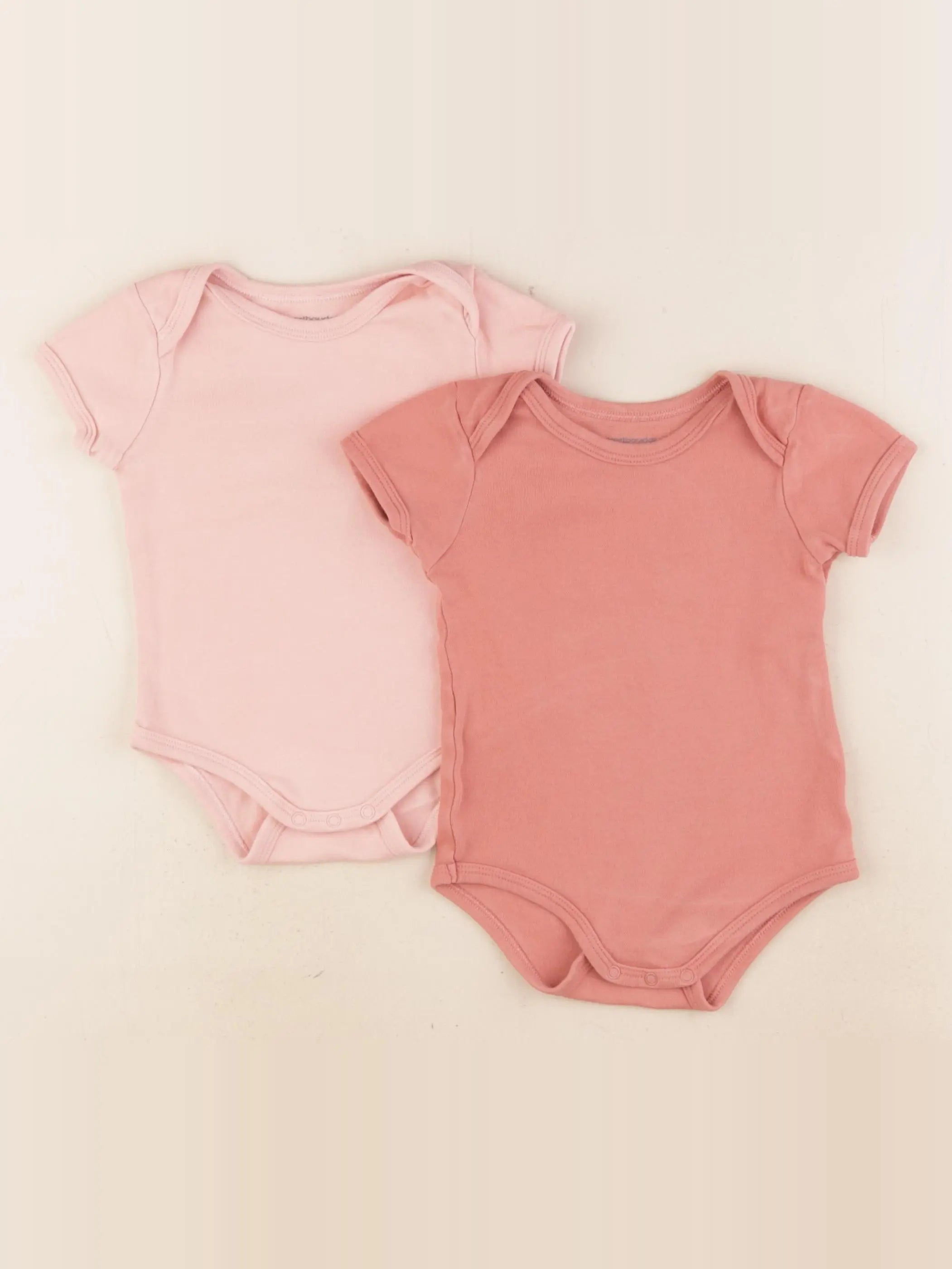 Vertbaudet - lot de 2 bodies en coton rose - 18 mois