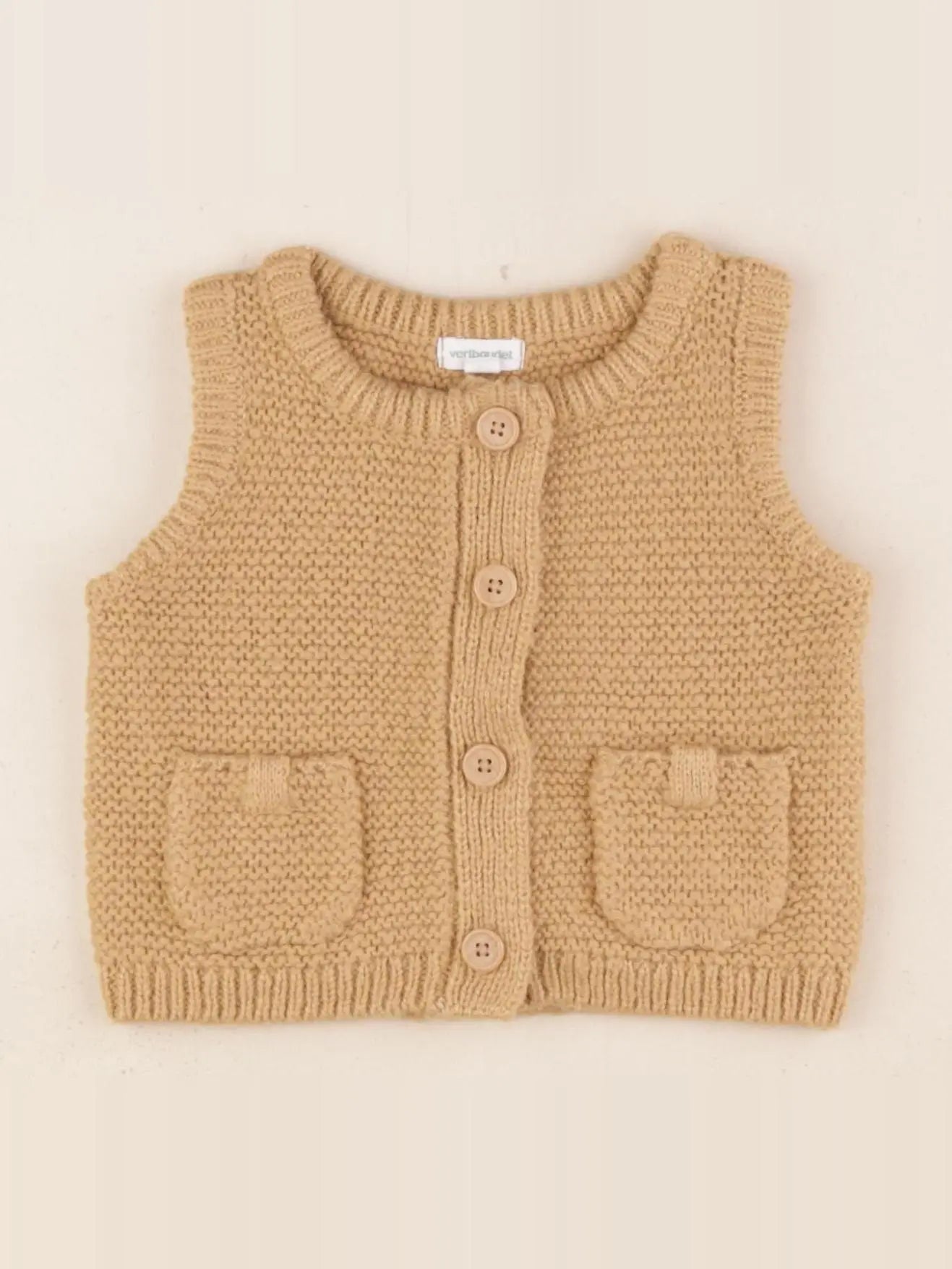 Vertbaudet - gilet marron - 9 mois
