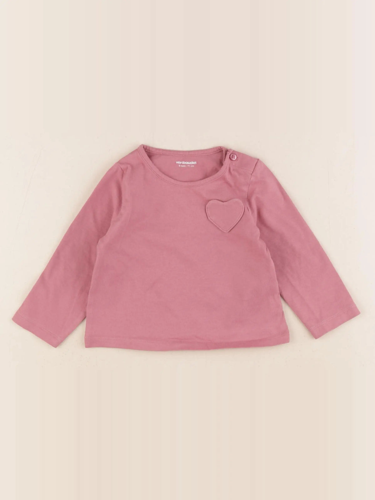 Vertbaudet - tee-shirt rose - 9 mois