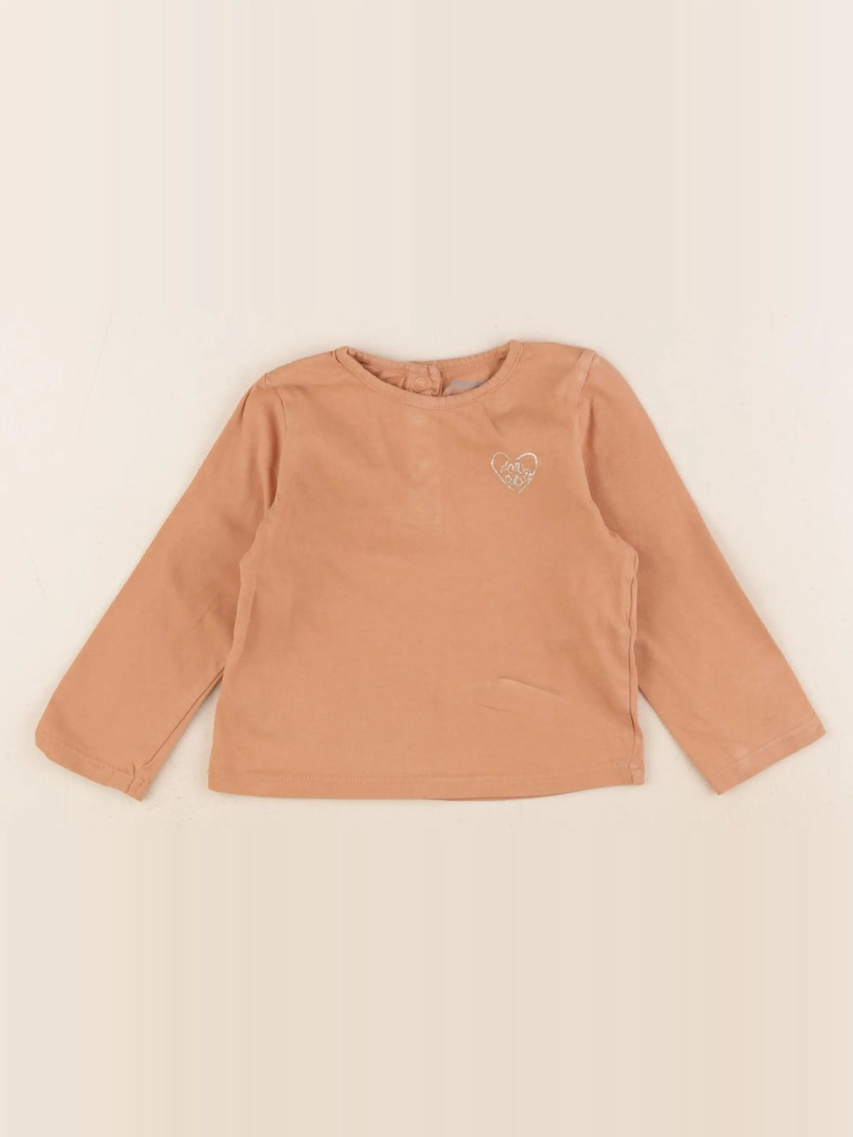 Vertbaudet - tee-shirt marron, or - 12 mois