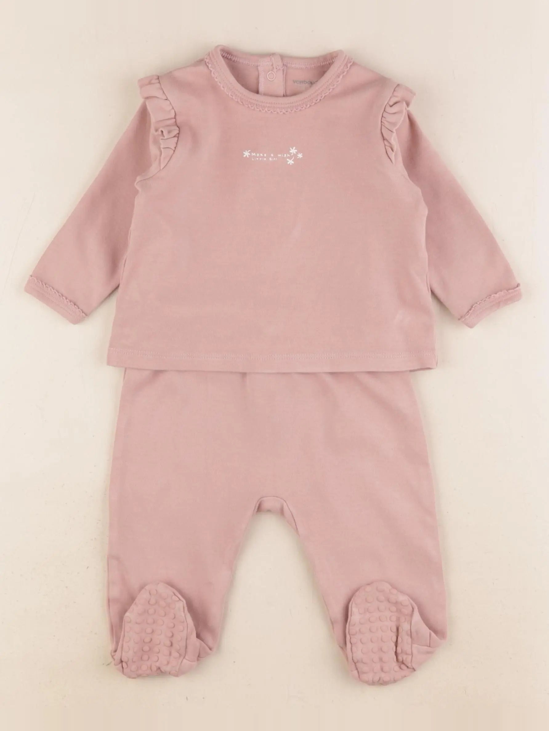 Vertbaudet - pyjama coton rose - 9 mois