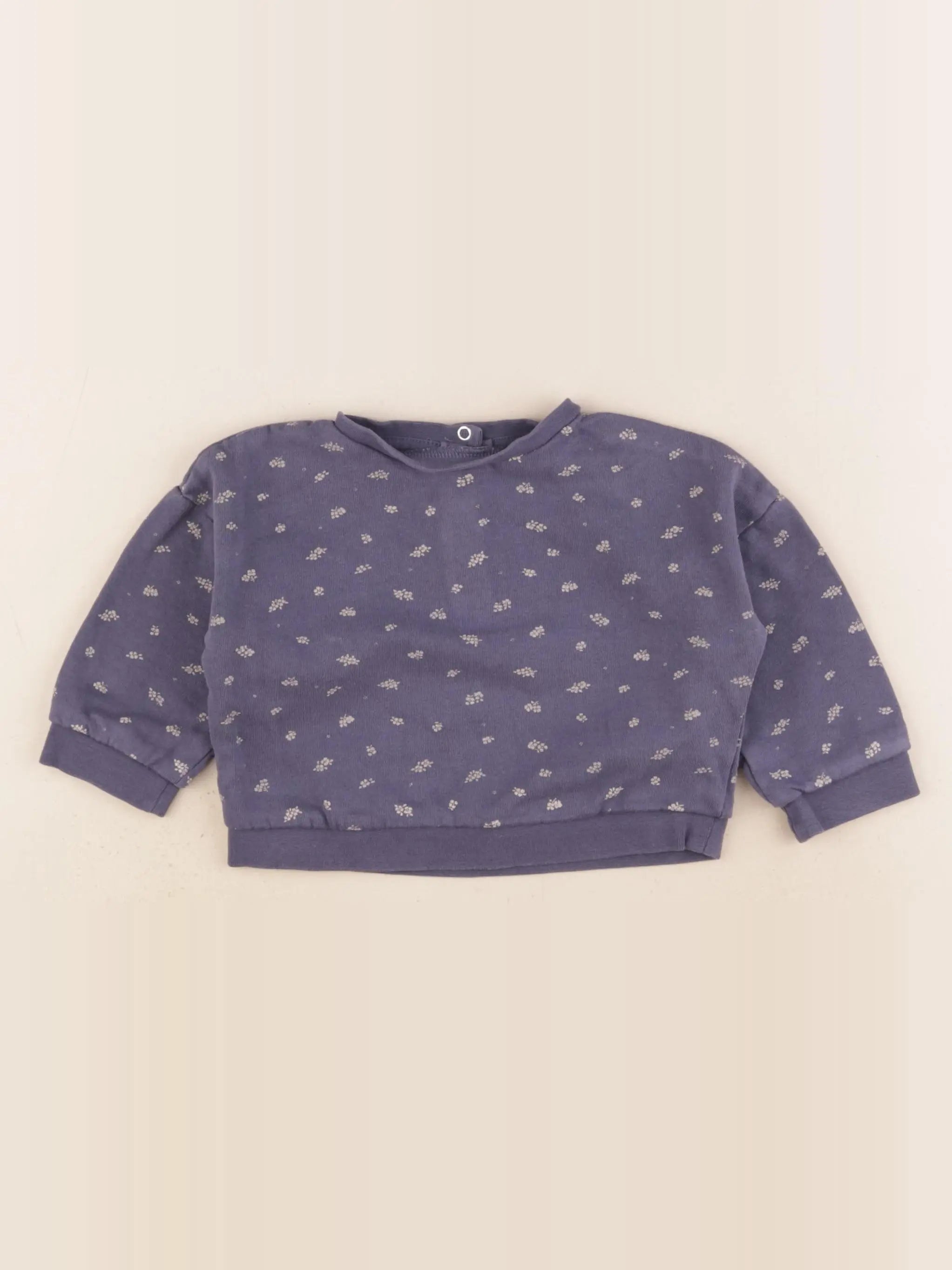 Vertbaudet - sweat bleu - 12 mois