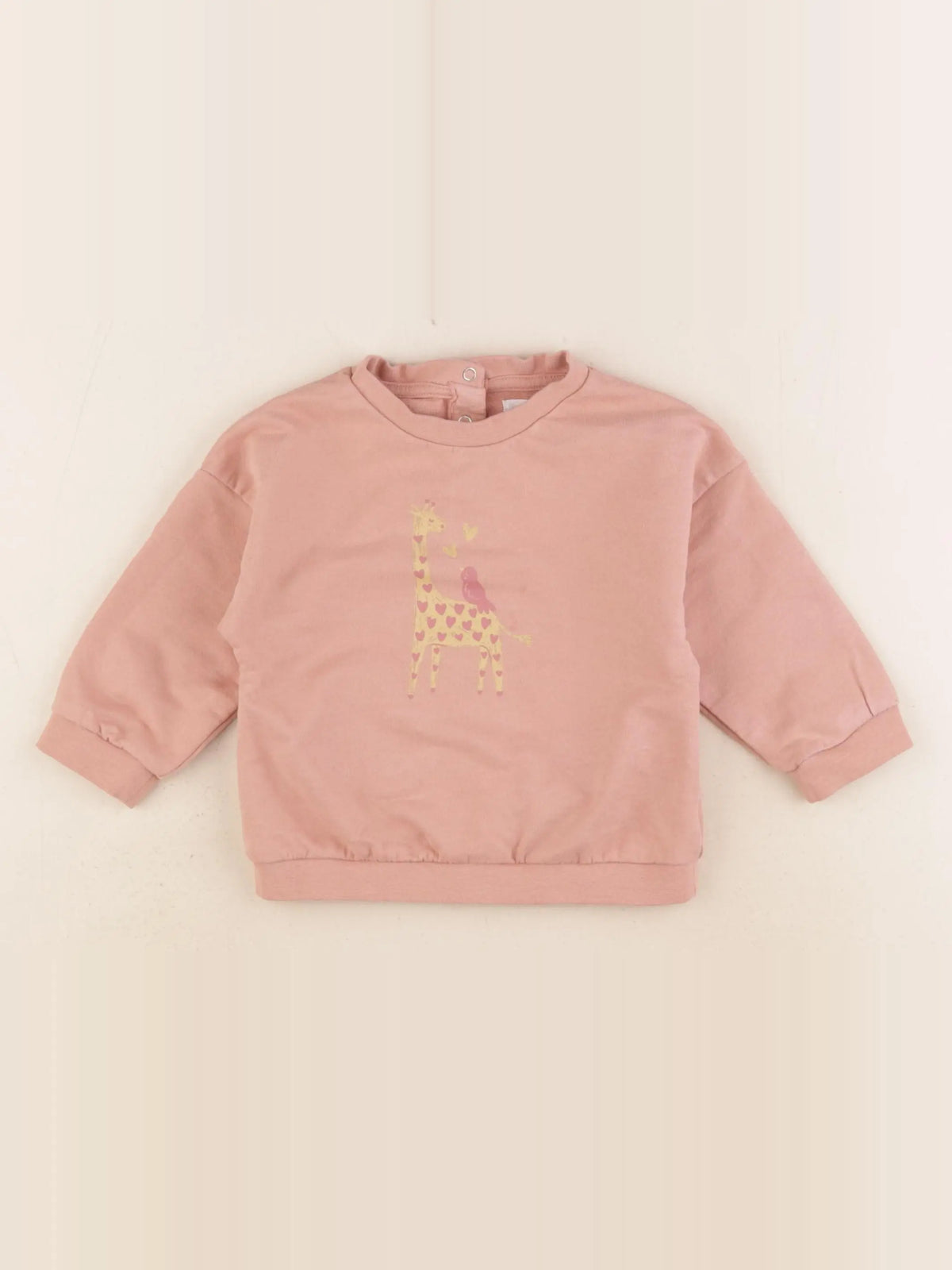 Vertbaudet - sweat rose - 12 mois