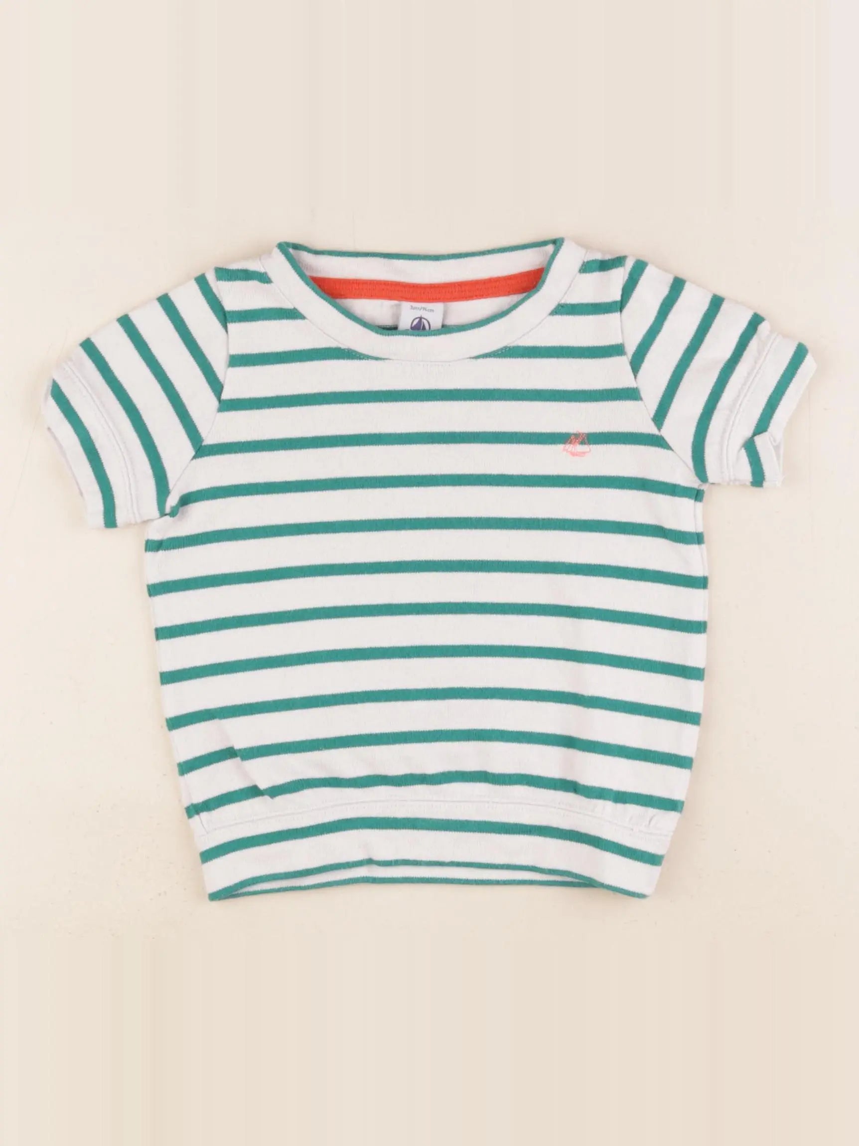 Petit Bateau - pull vert, blanc - 3 ans