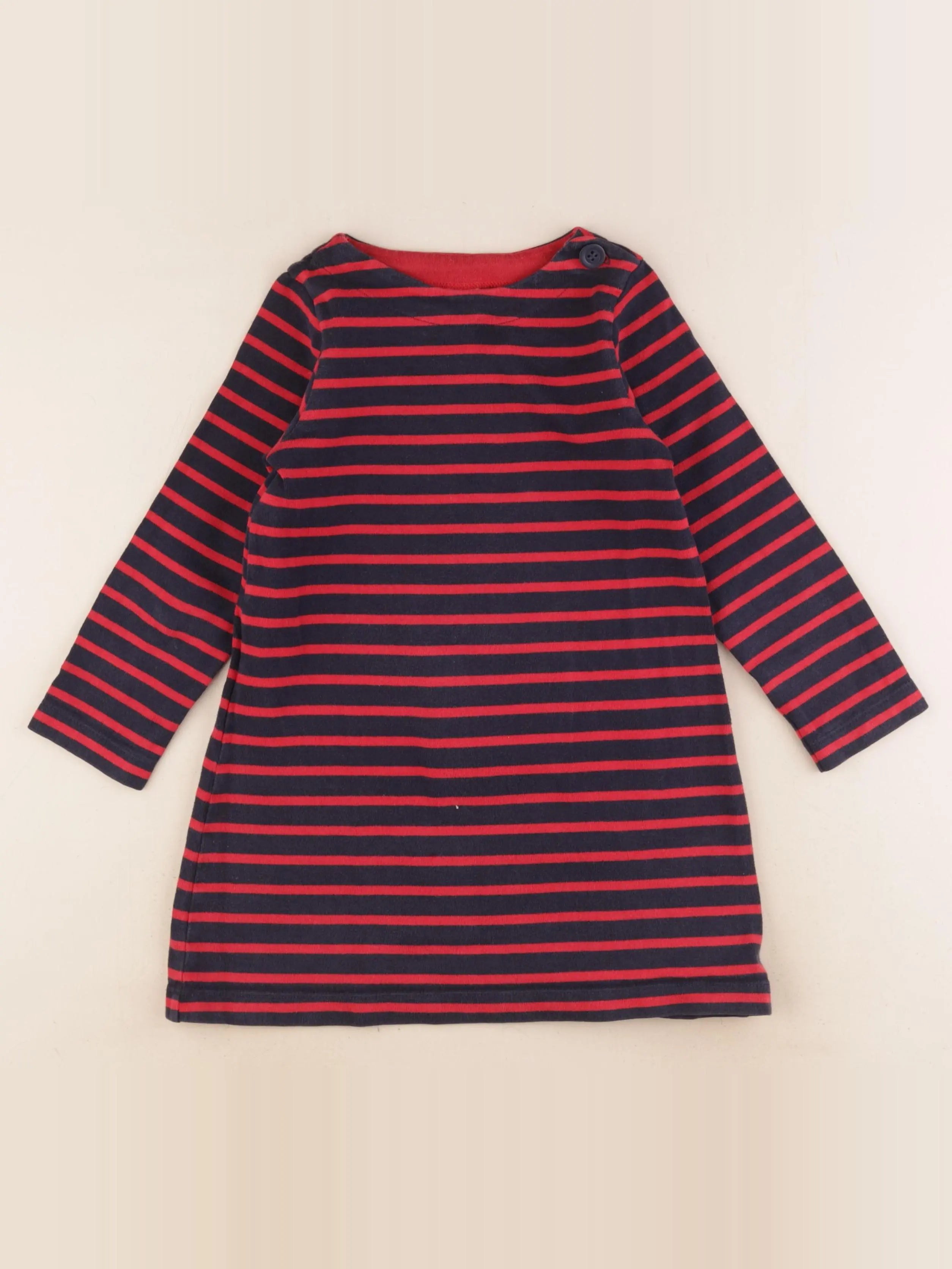 Petit Bateau - robe bleu, rouge - 6 ans